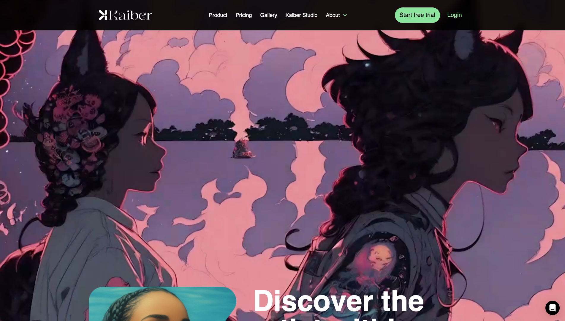 Screenshot of the Kaiber website