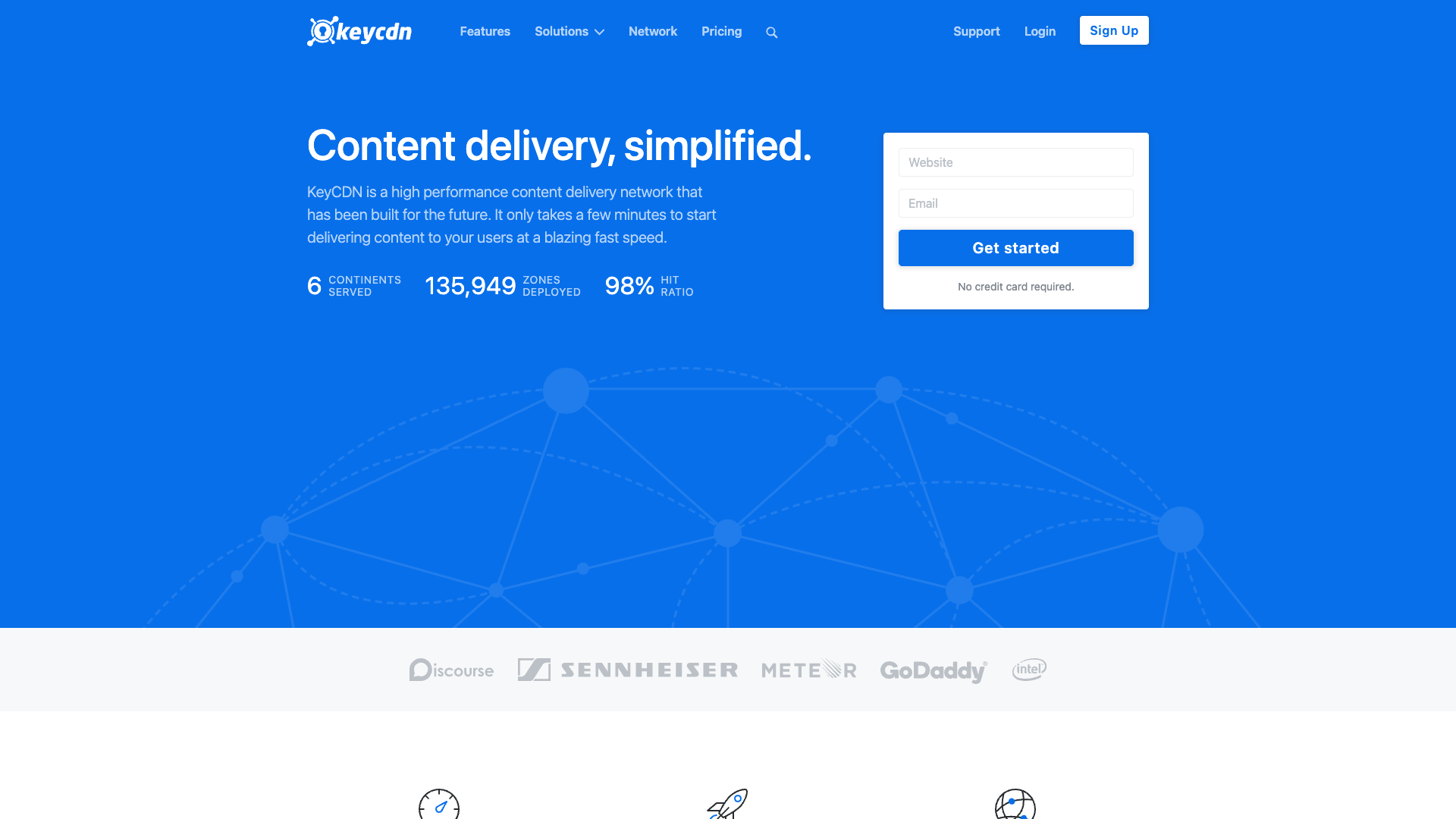 Screenshot of KeyCDN Homepage