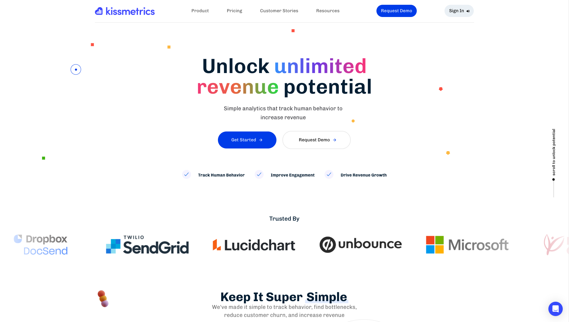 Screenshot of the Kissmetrics website
