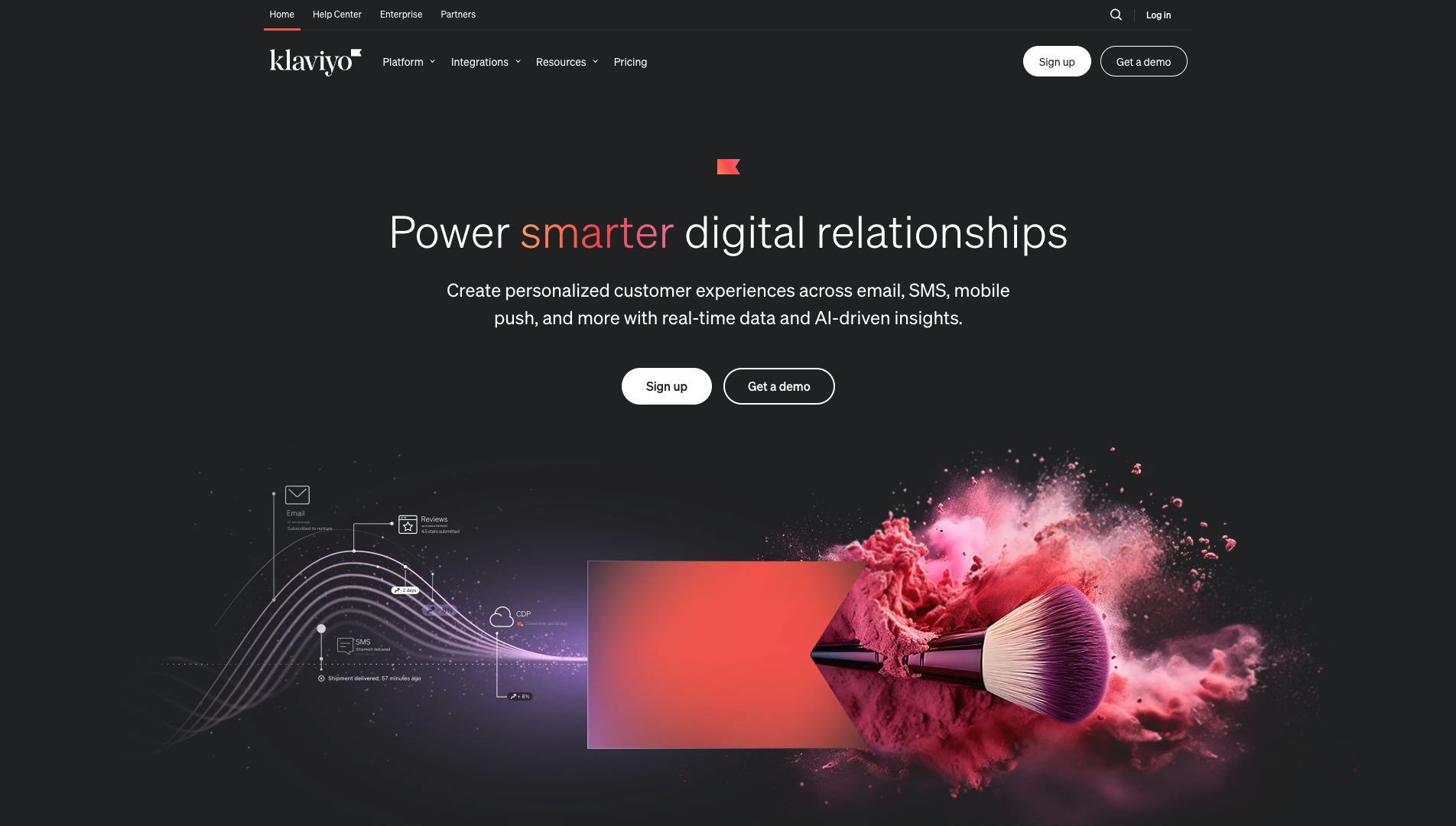 Screenshot of the Klaviyo website