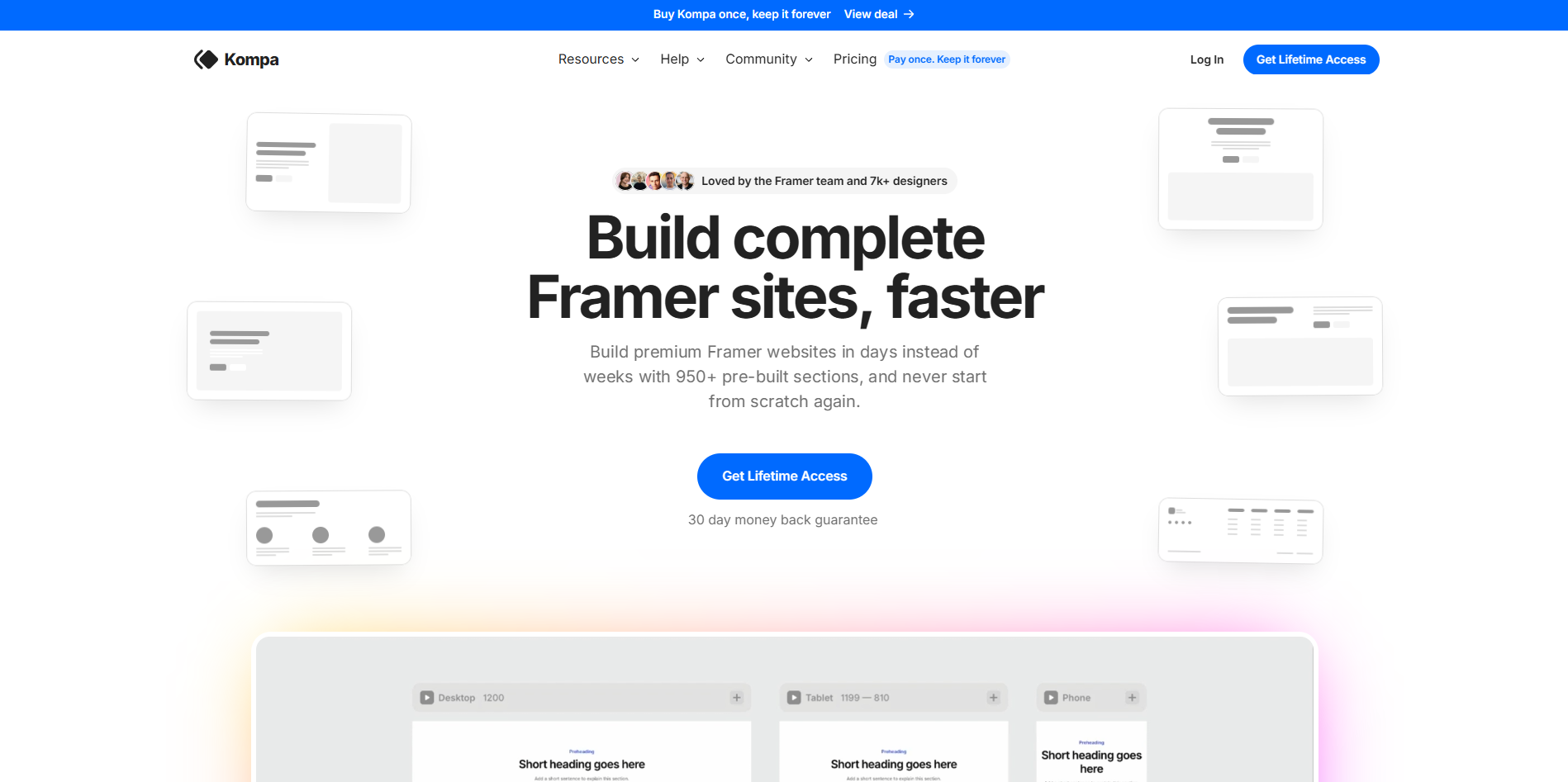 Screenshot of the Kompa website