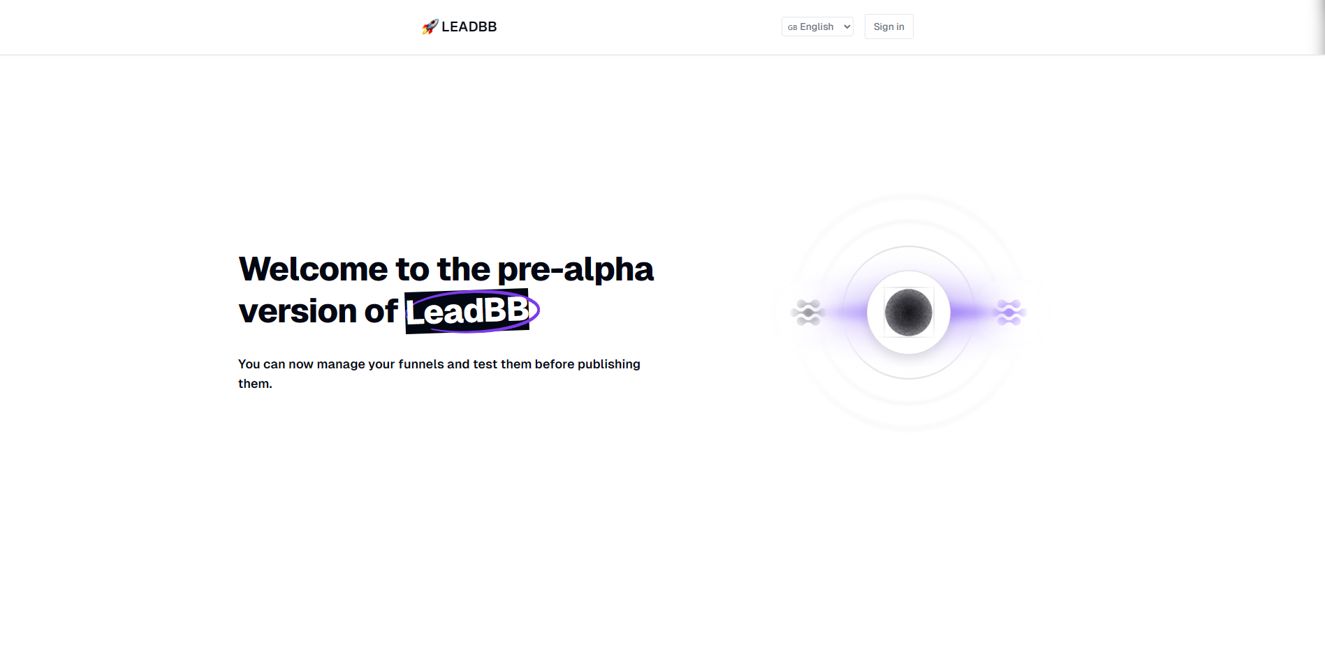 Screenshot of the LeadBB website