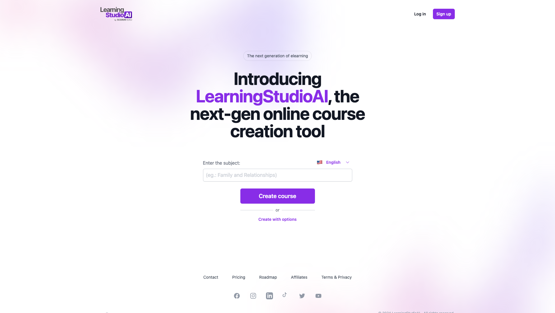 Screenshot of the LearningStudioAI website