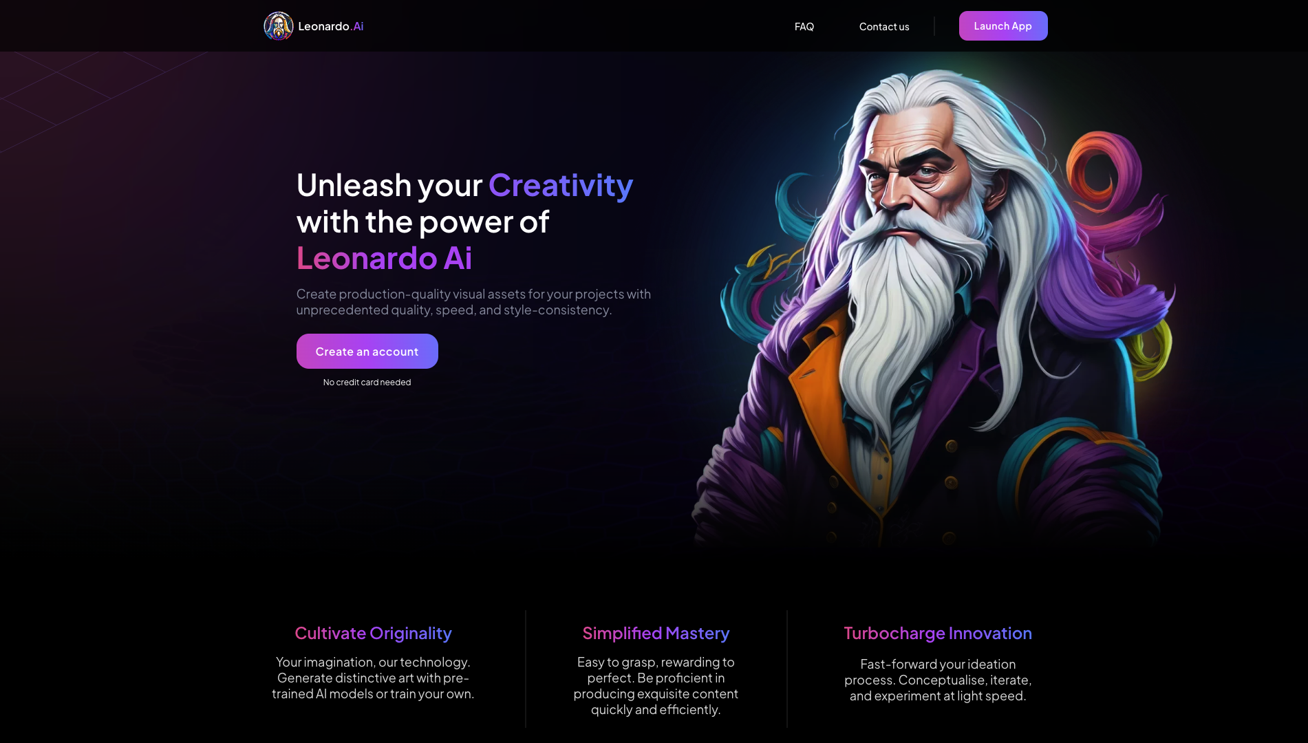 Screenshot of Leonardo.ai Homepage