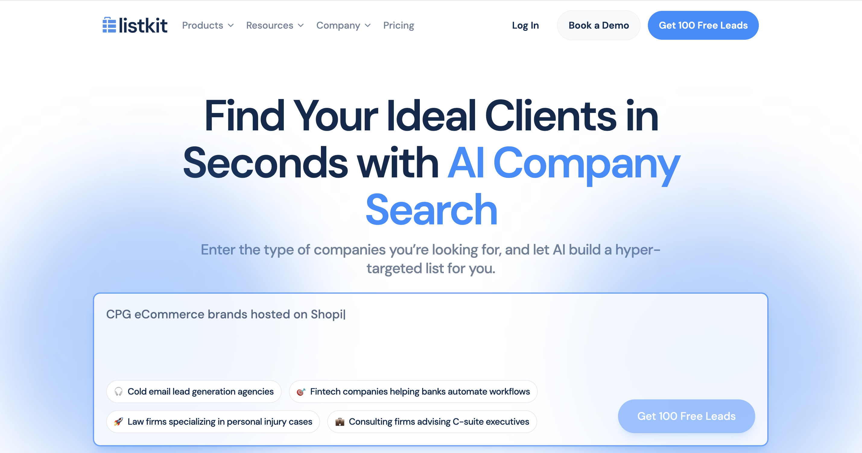Screenshot of the listkit.io website