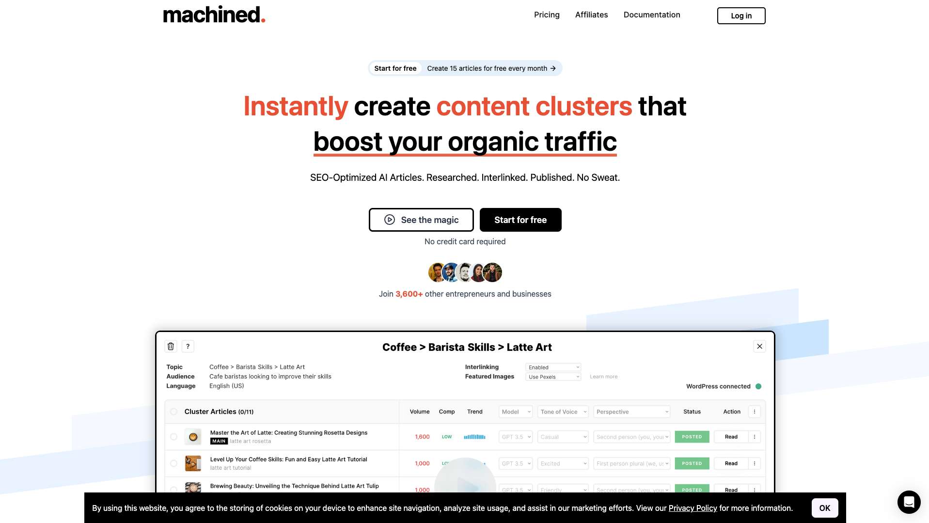 Screenshot of the Machined.ai website