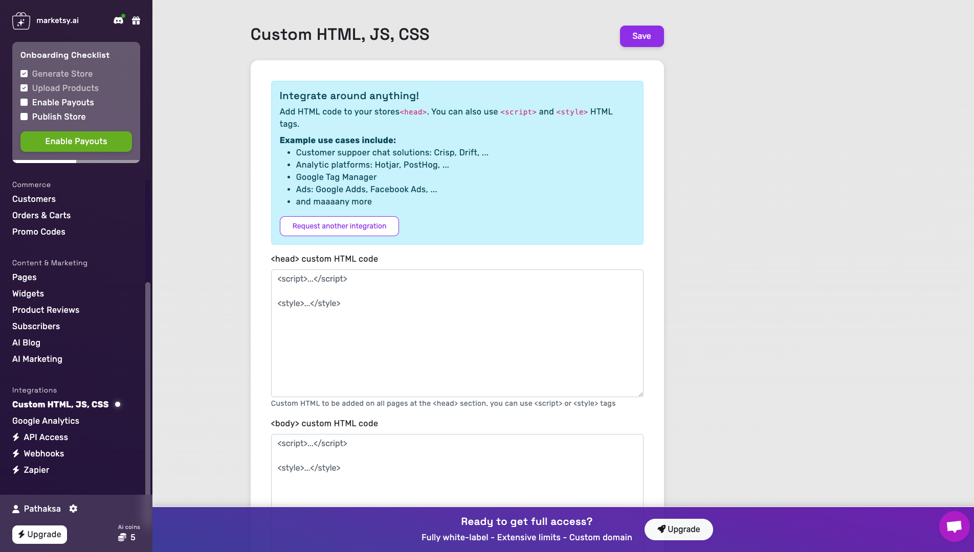 Custom Html Js Css