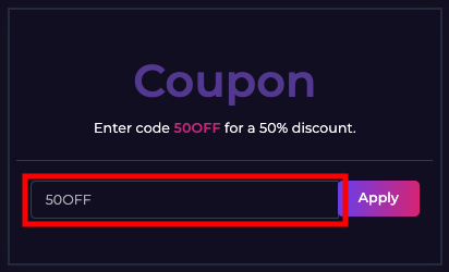 How To Apply Coupon Code Step 1