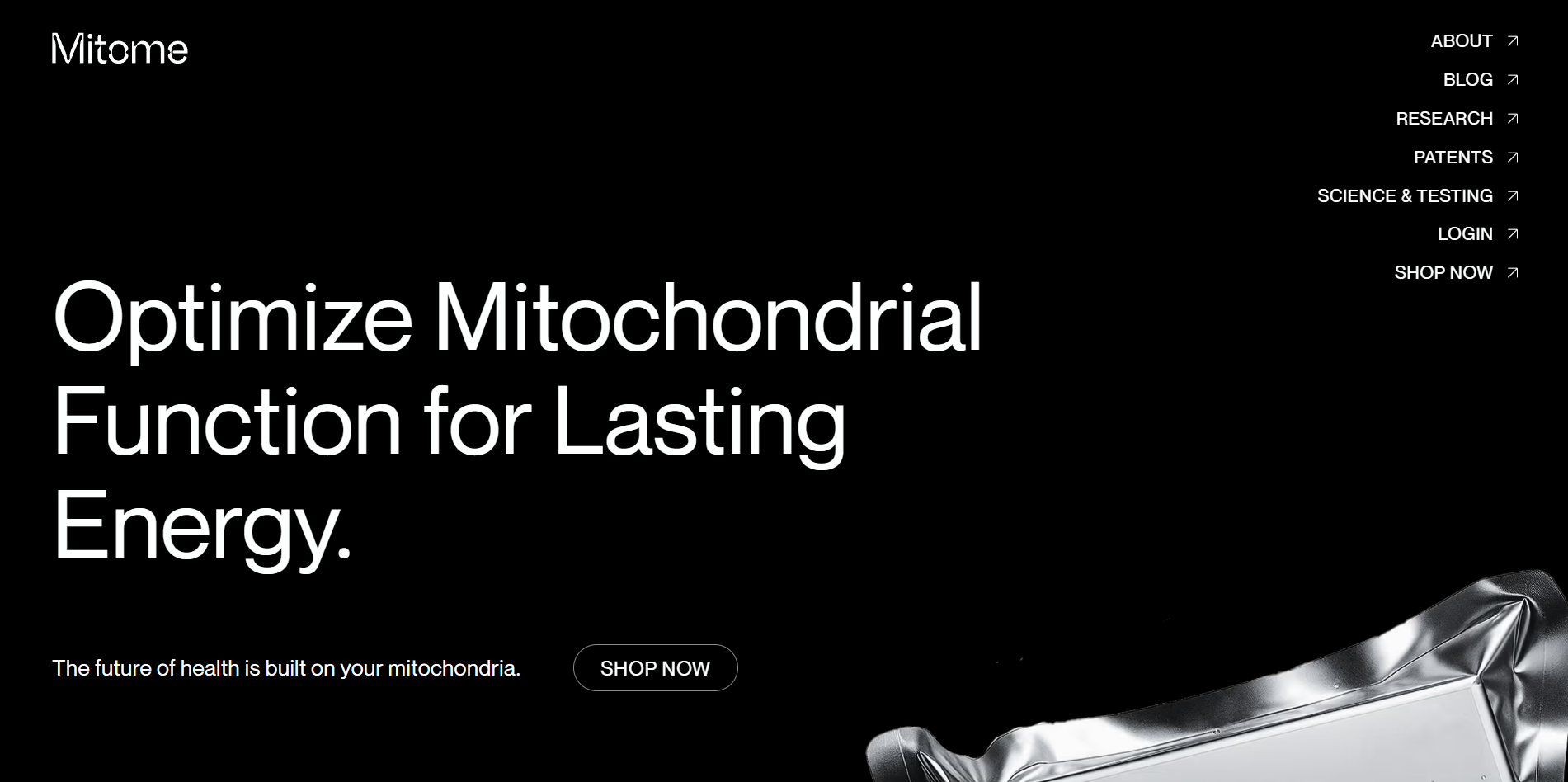 Screenshot of the Mitome website