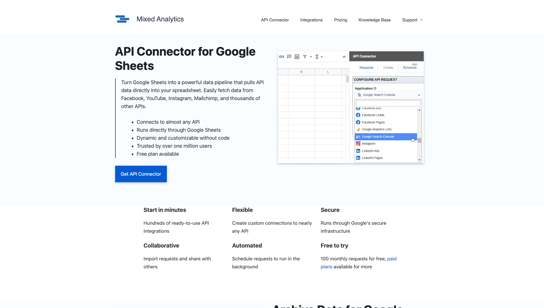 Screenshot of the Mixed Analytics website