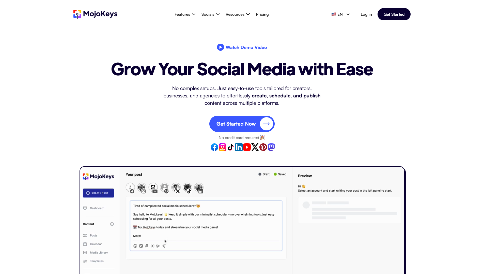 Screenshot of the MojoKeys website
