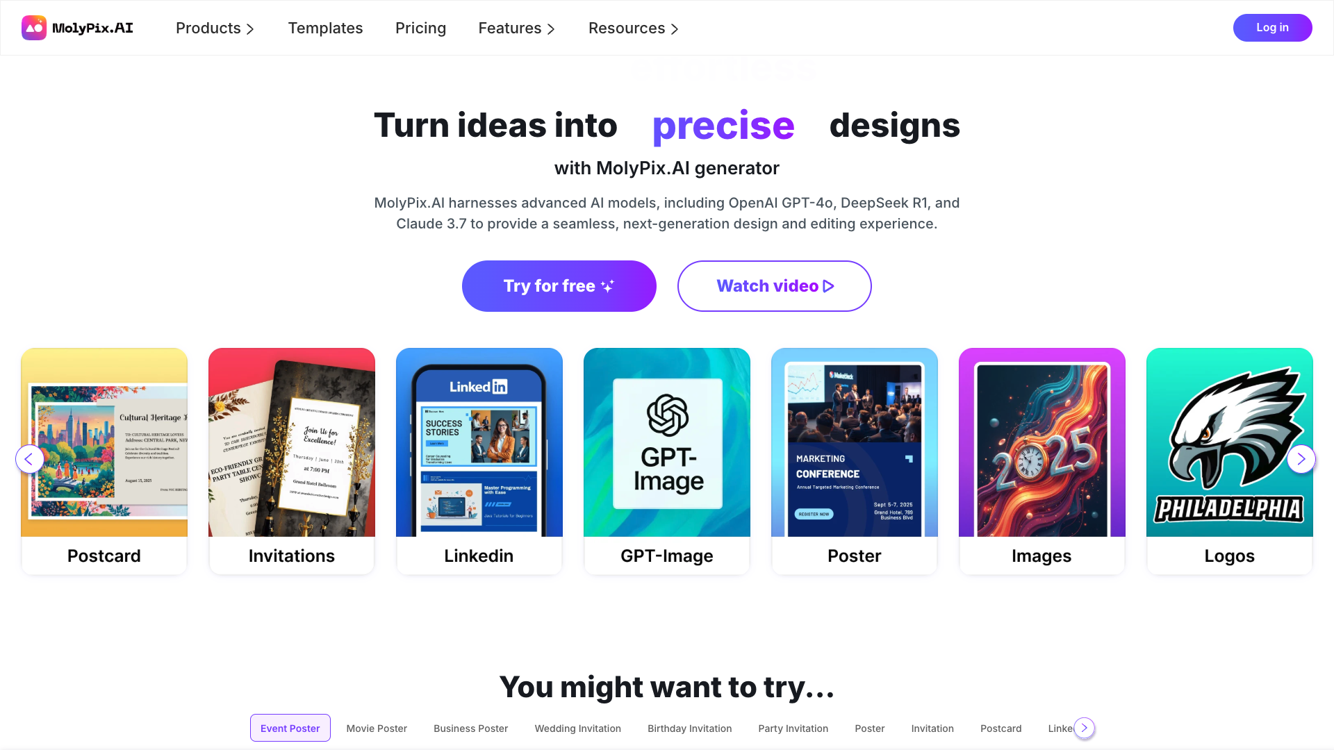 Screenshot of the MolyPix.ai website