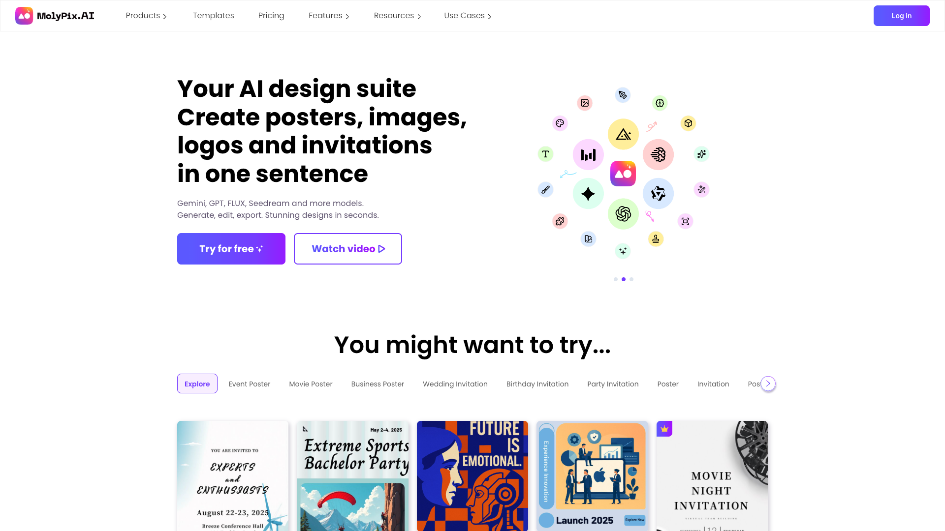 Screenshot of the MolyPix website