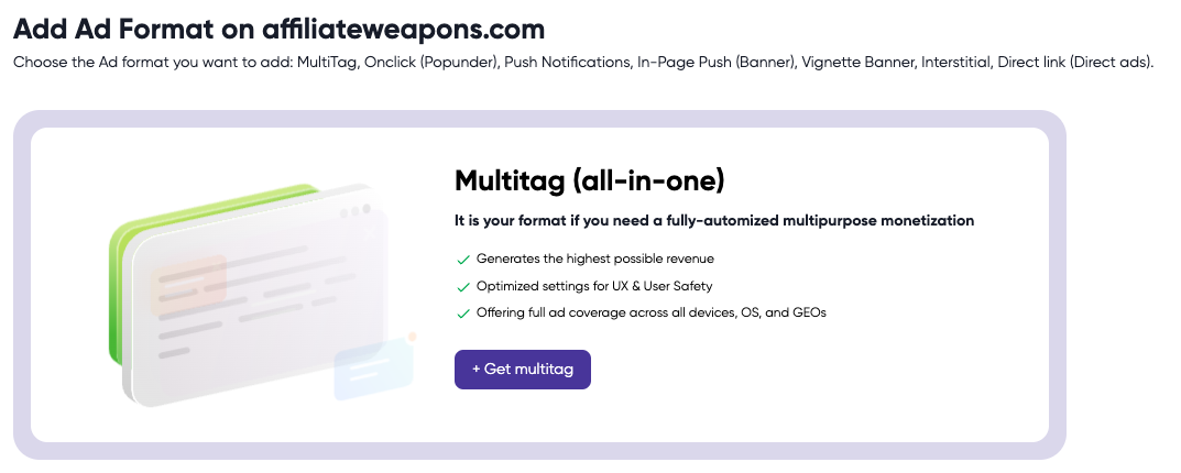 Add Ad Format Multitag