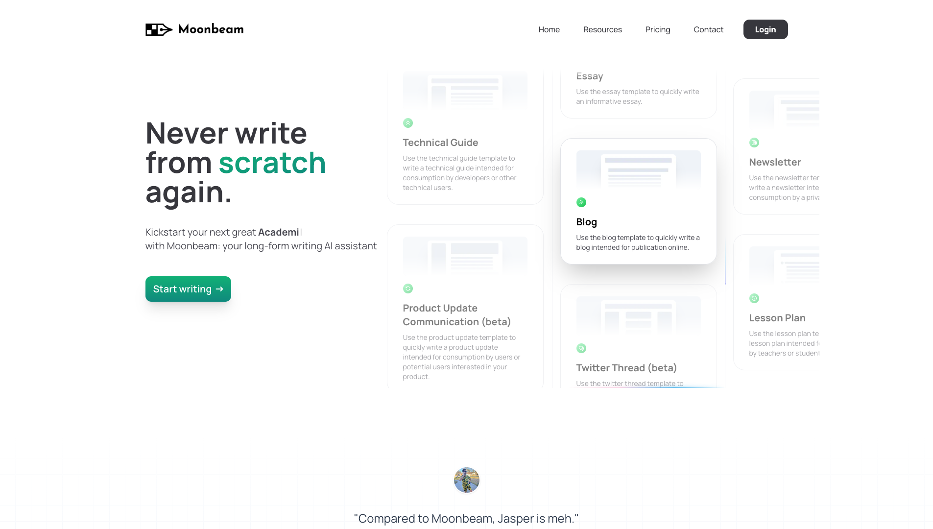 Screenshot of the Moonbeam website