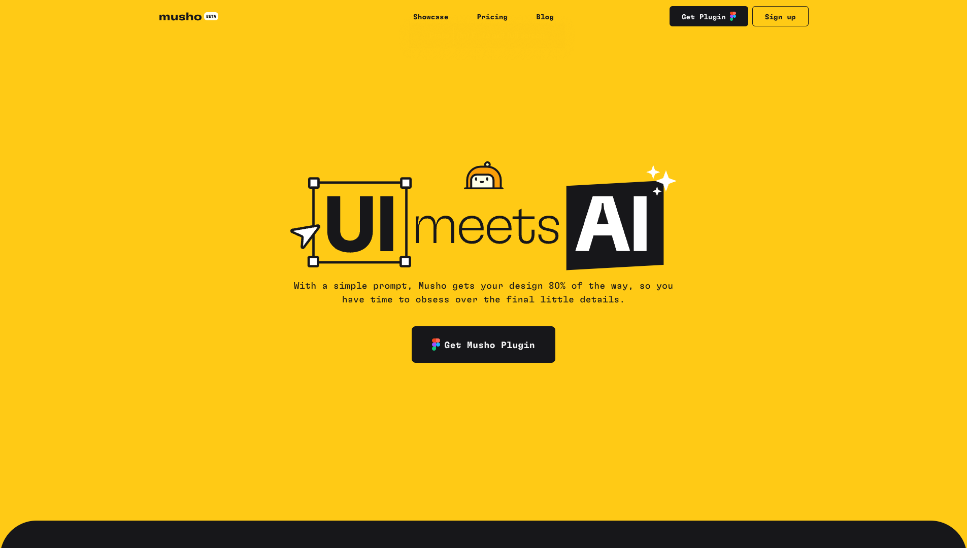 Screenshot of the Musho website