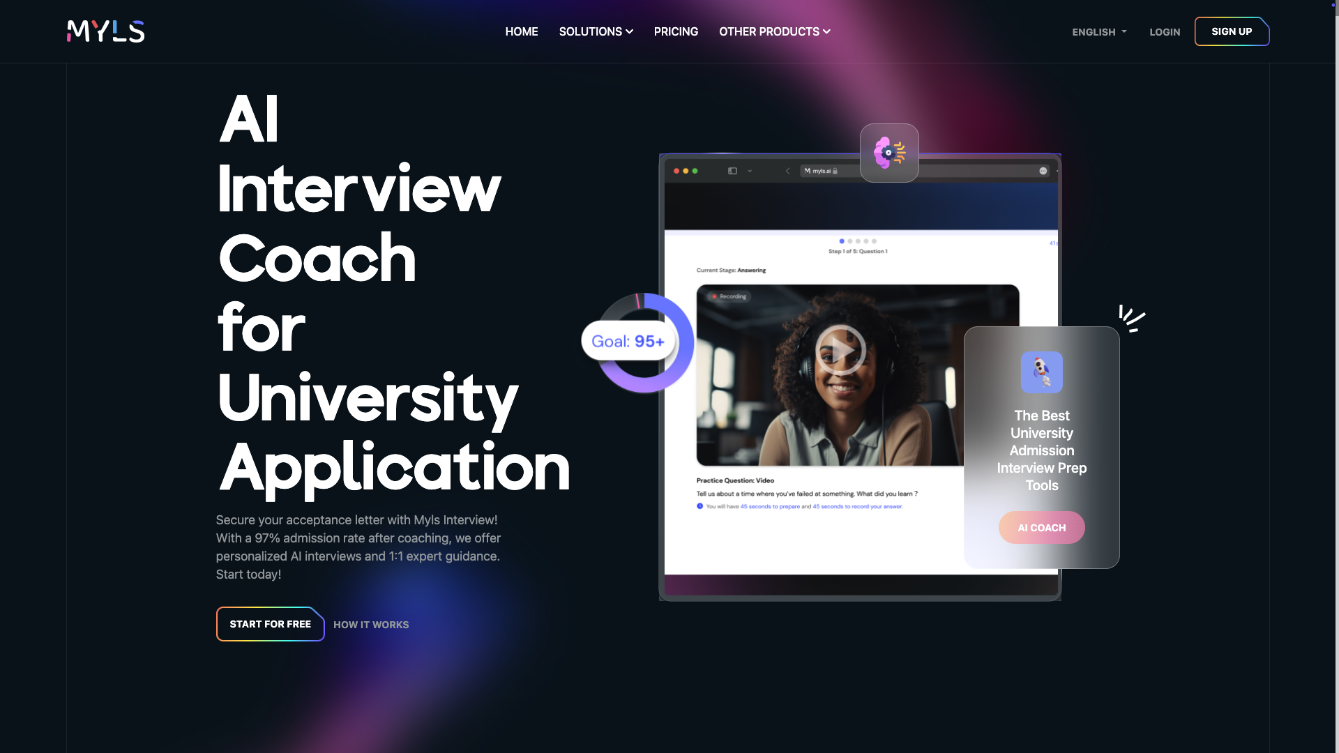 Screenshot of the MYLS website