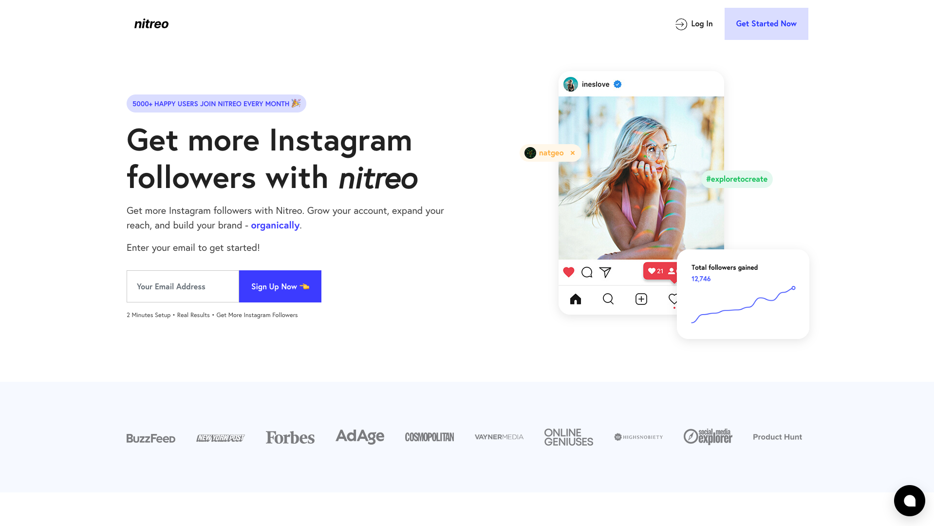 Screenshot of Nitreo Homepage