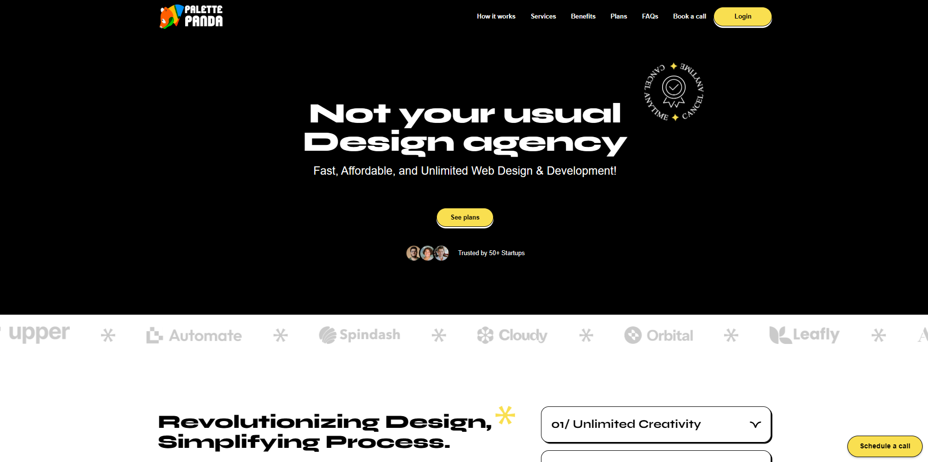 Screenshot of the Palette Panda website