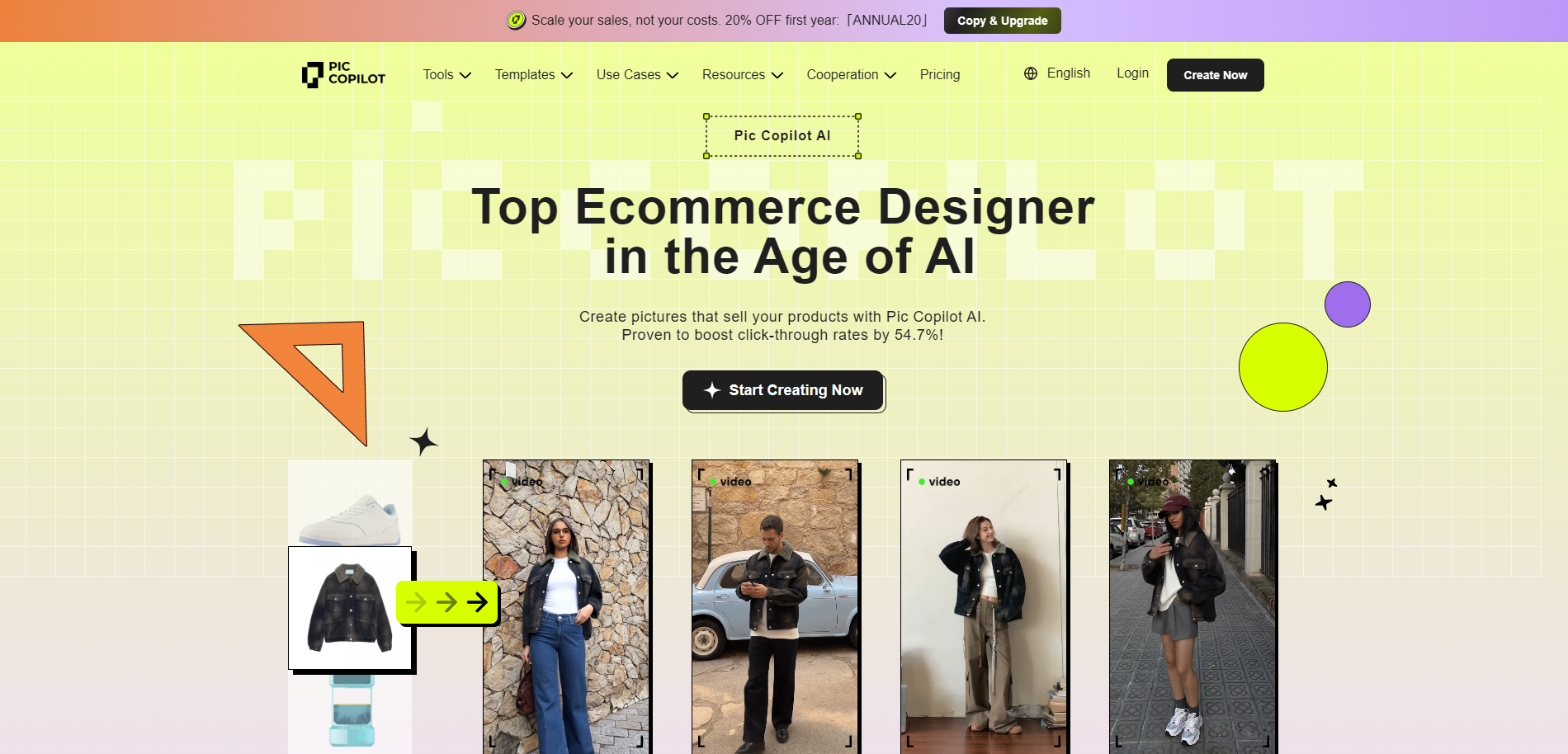 Screenshot of the Pic Copilot AI website