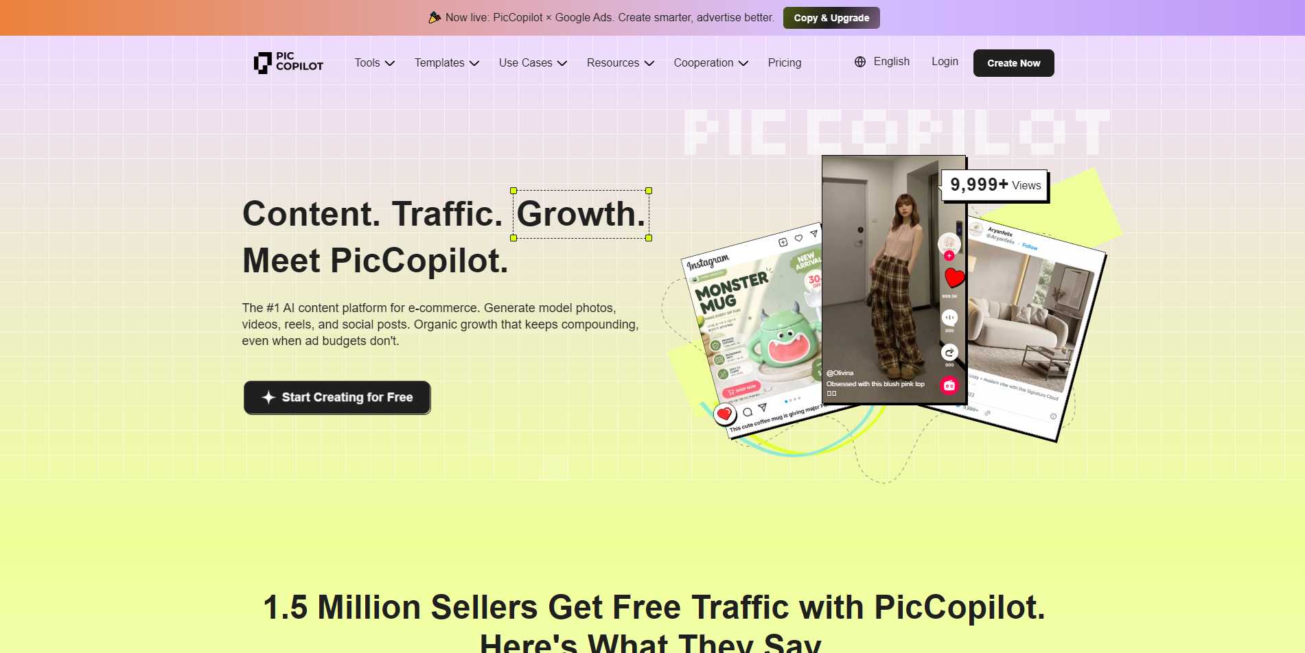 Screenshot of the PicCopilot website