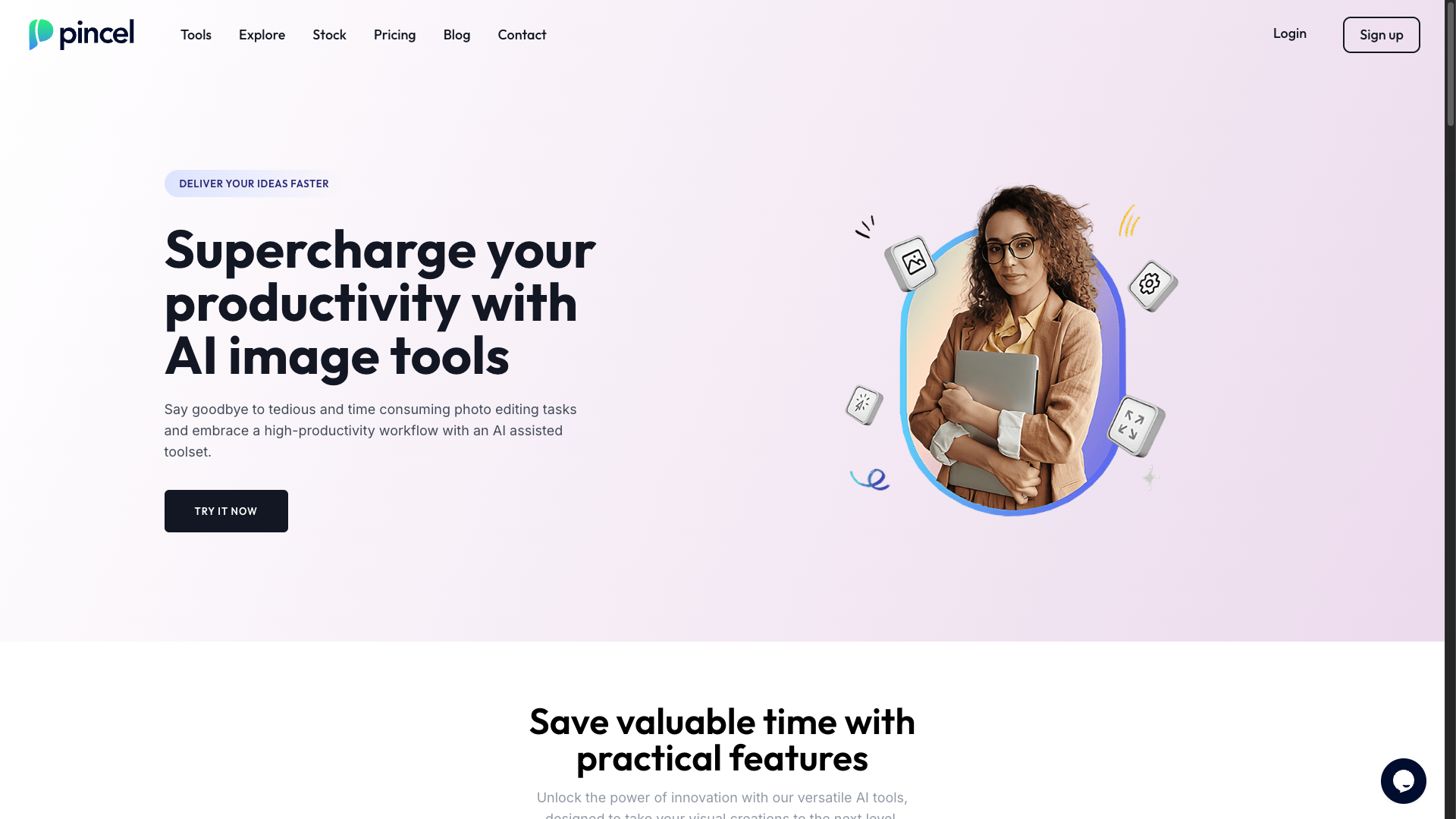 Screenshot of the Pincel.app website