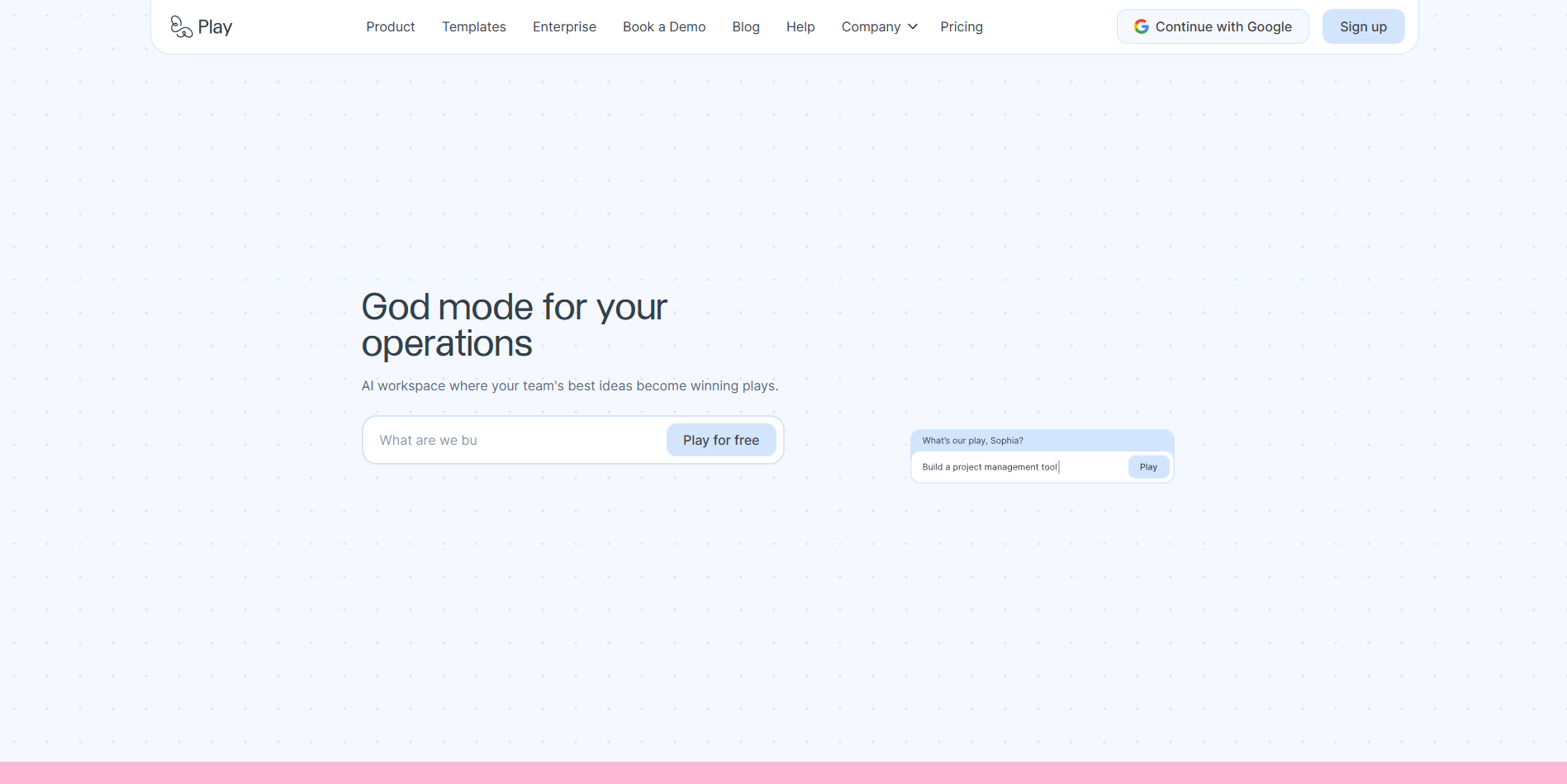 Screenshot of the Play website