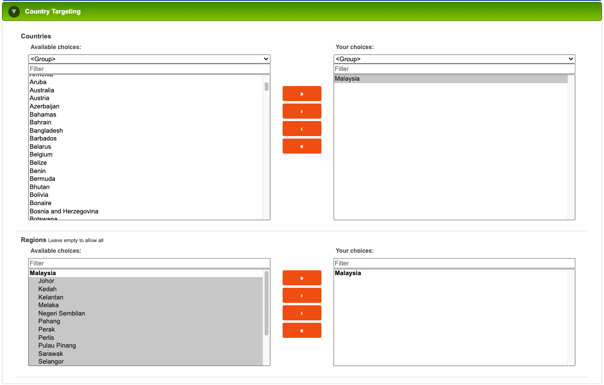 Popads Country Targeting