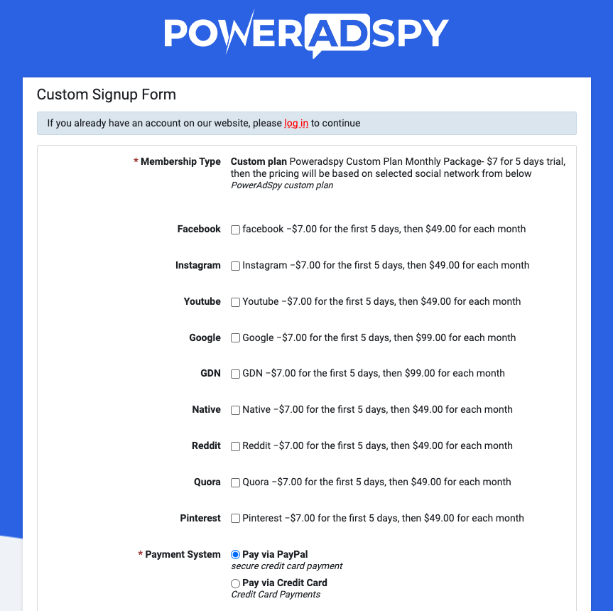 Custom Pricing