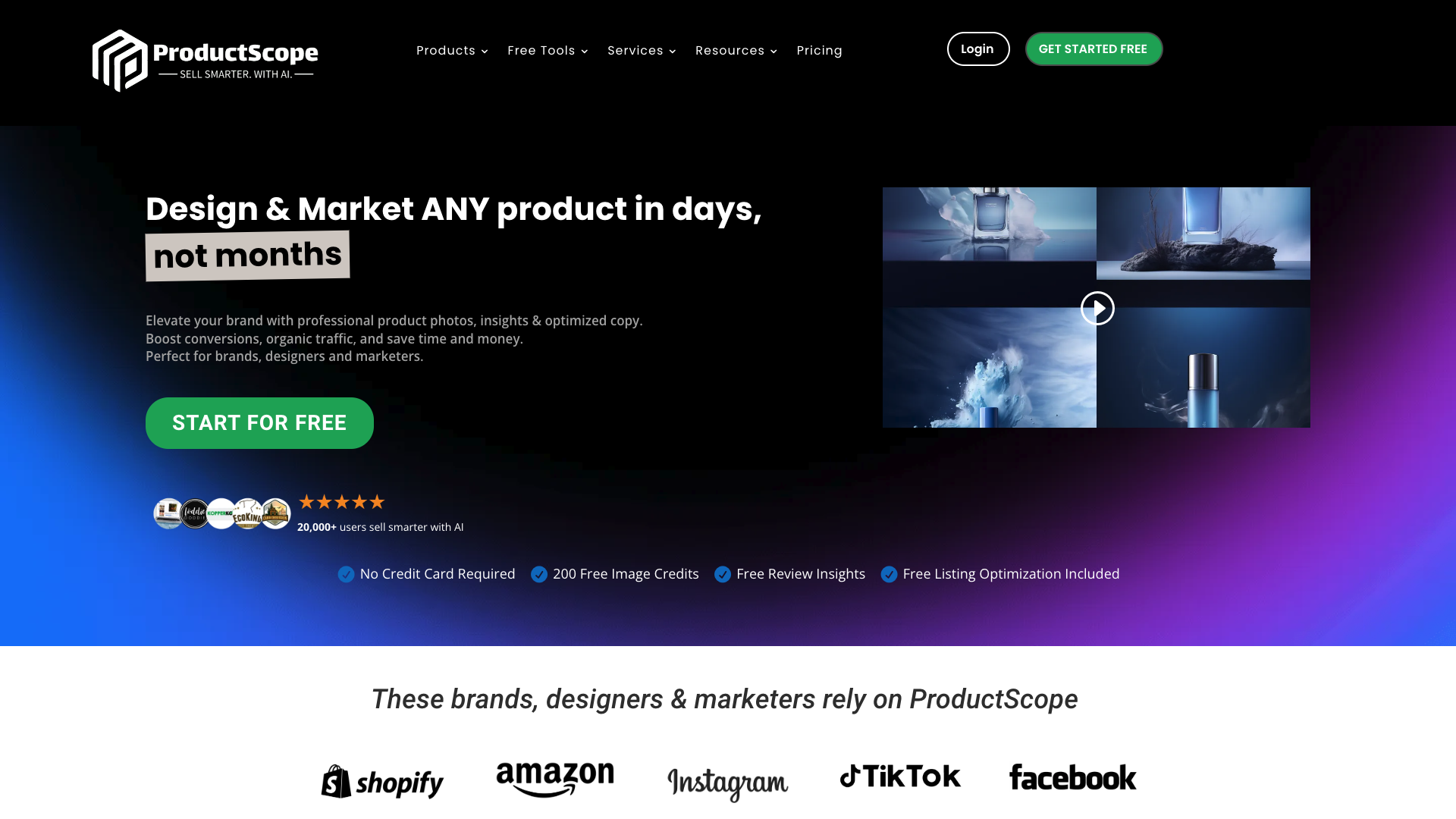 Screenshot of the ProductScope website