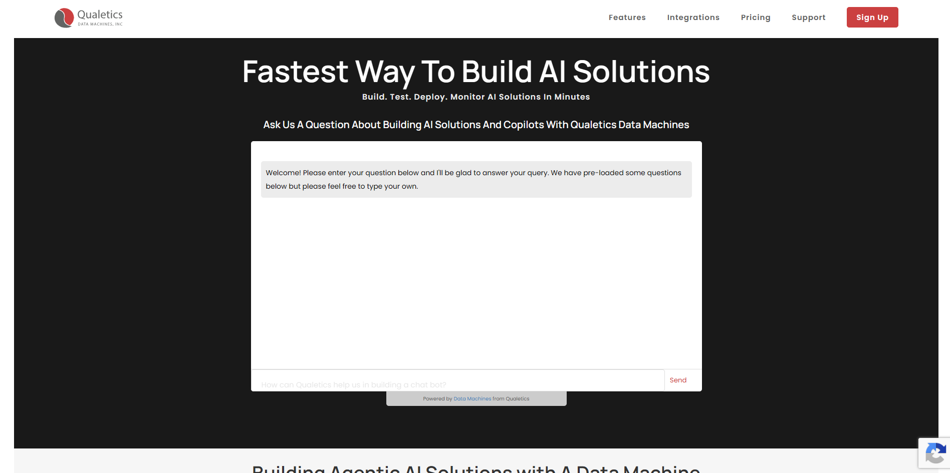 Screenshot of the Qualetics website