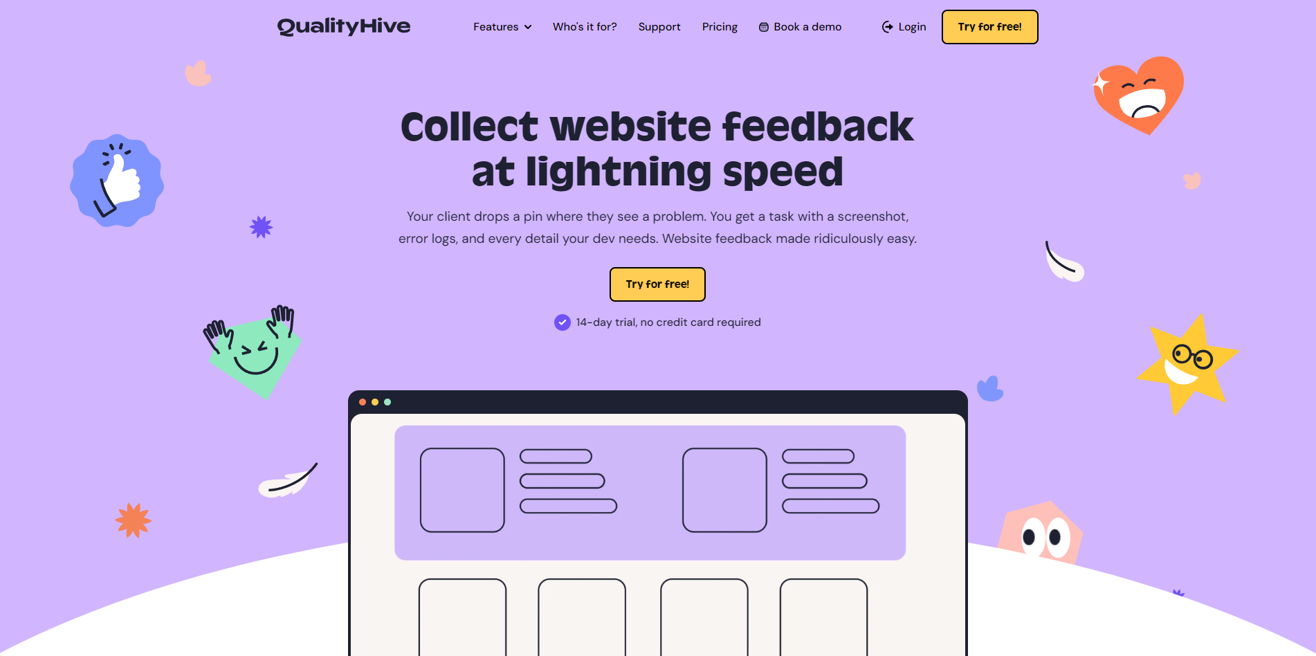 Screenshot of the QualityHive website