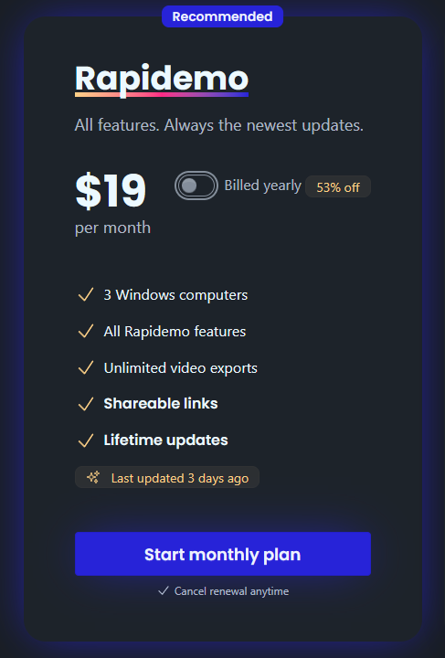 Monthly Billing