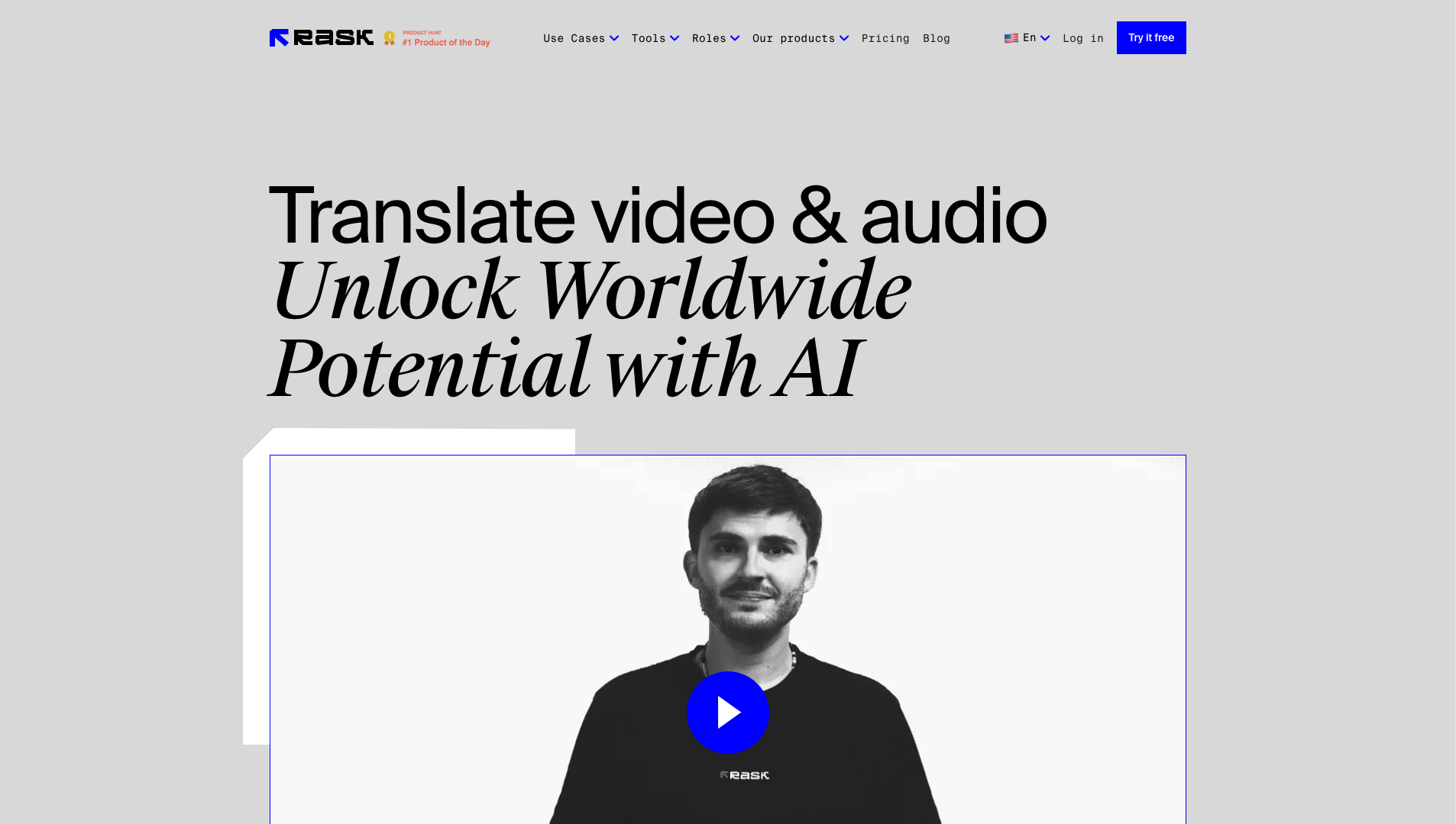 Screenshot of the Rask.ai website