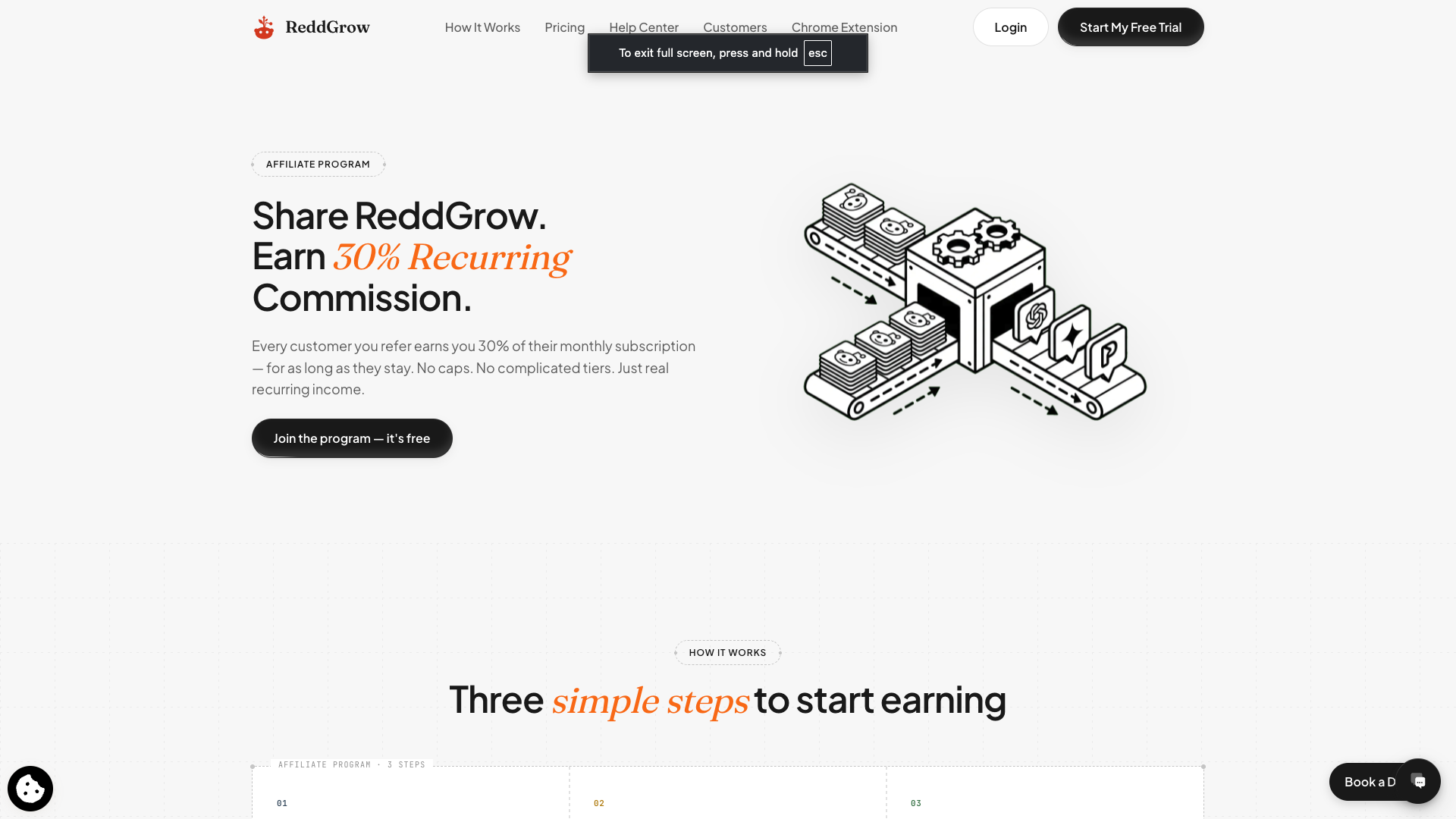 Screenshot of the ReddGrow website