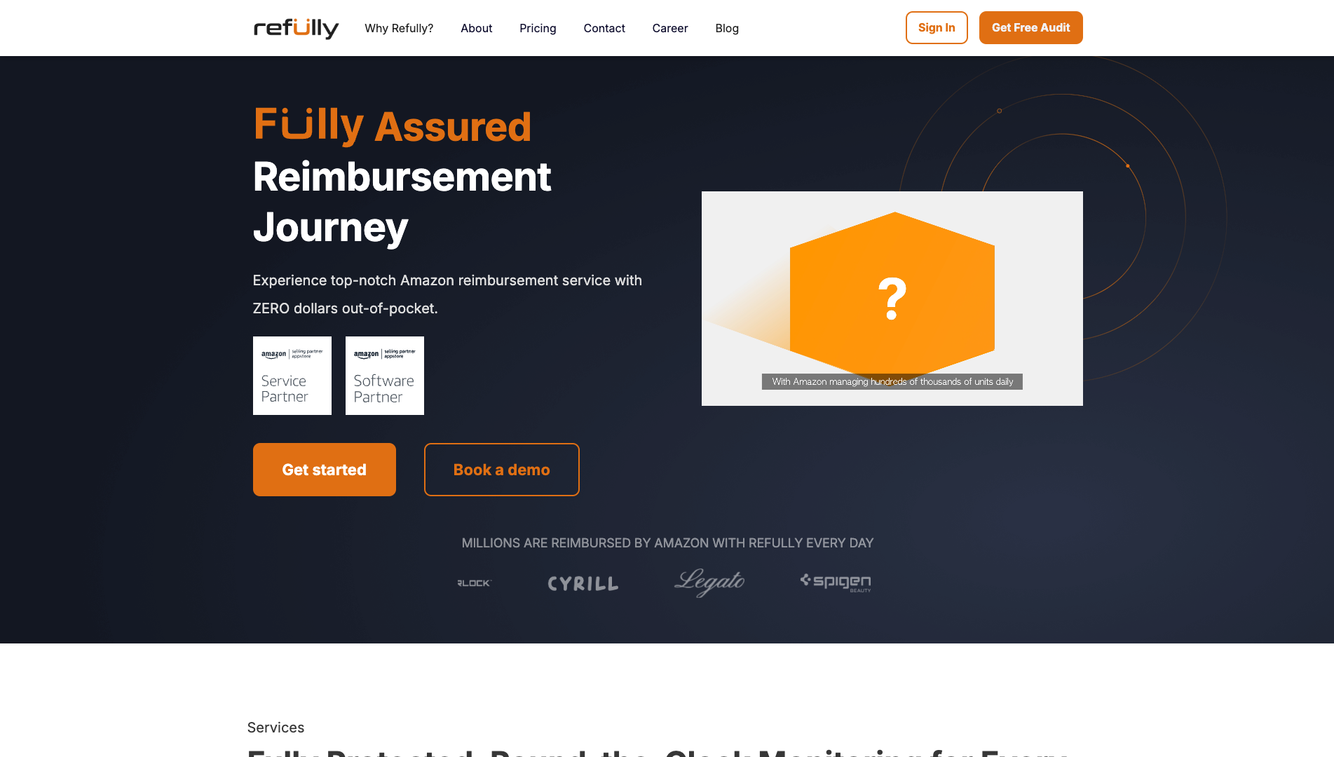 Screenshot of the Refully website