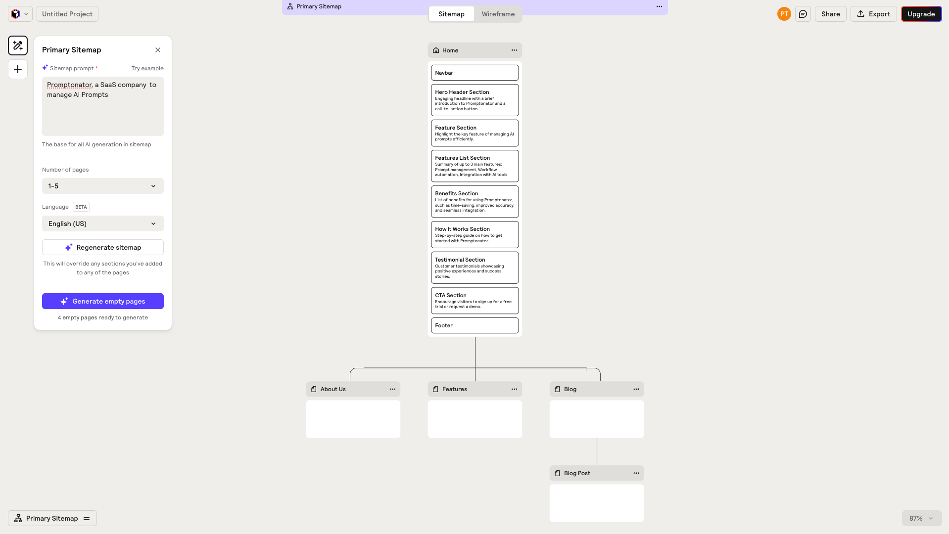Generate Sitemap