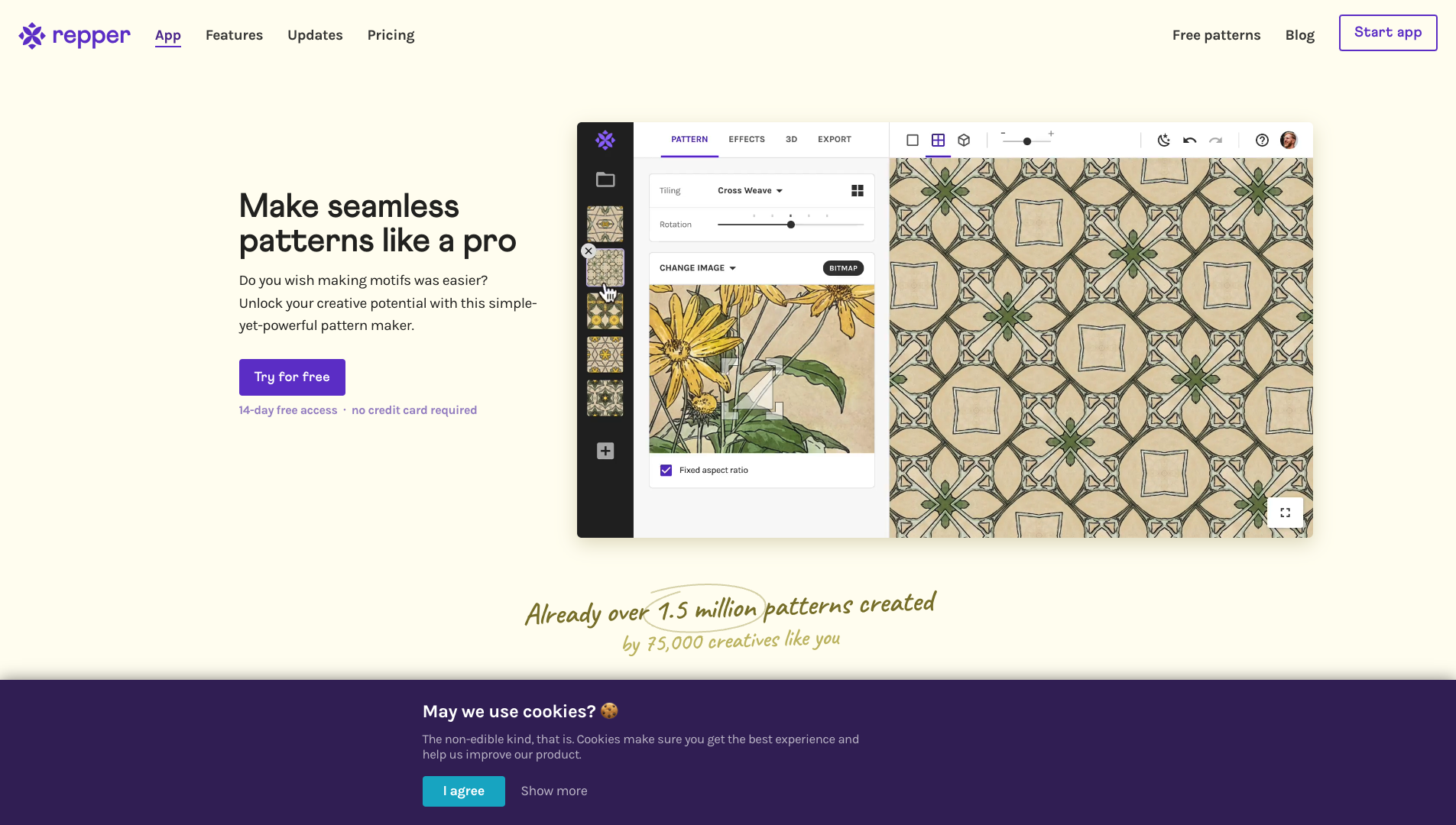 Screenshot of the Repper website
