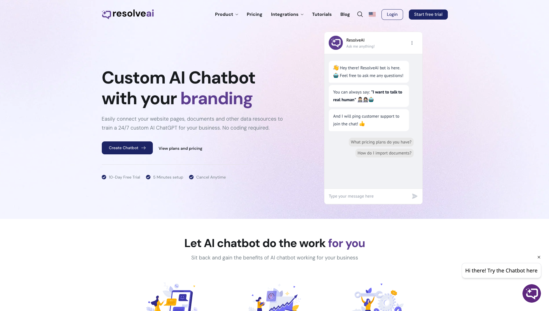 Screenshot of the ResolveAI website