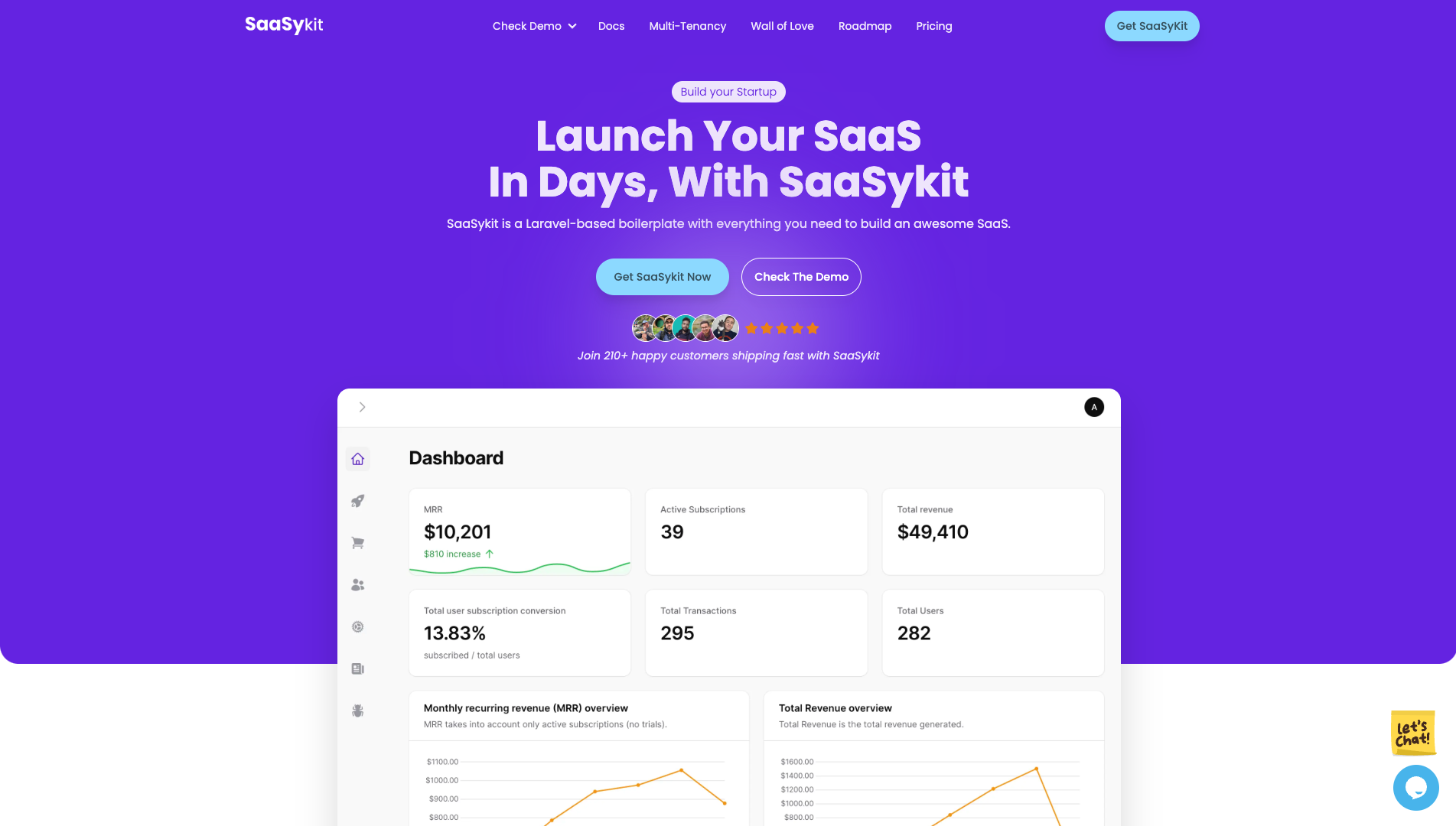 Screenshot of SaaSykit Homepage