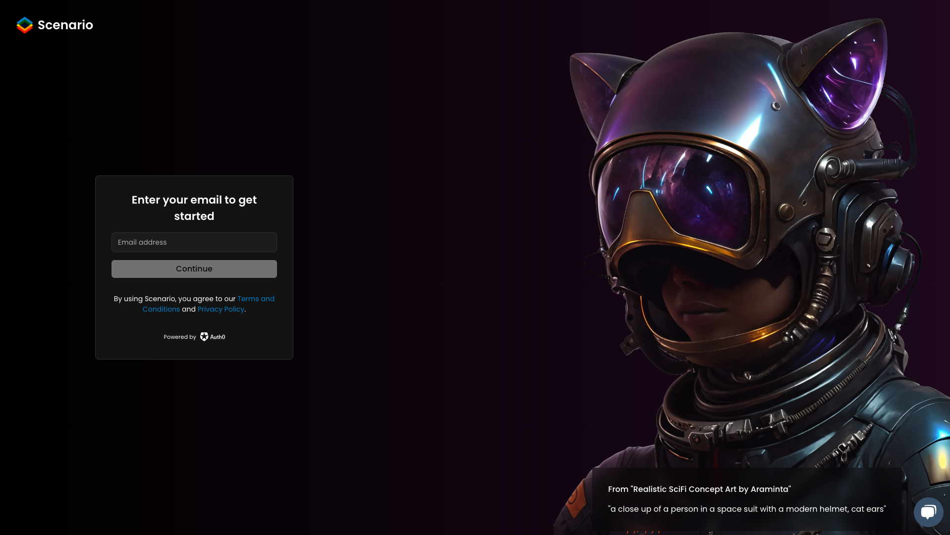 Screenshot of the Scenario.com website