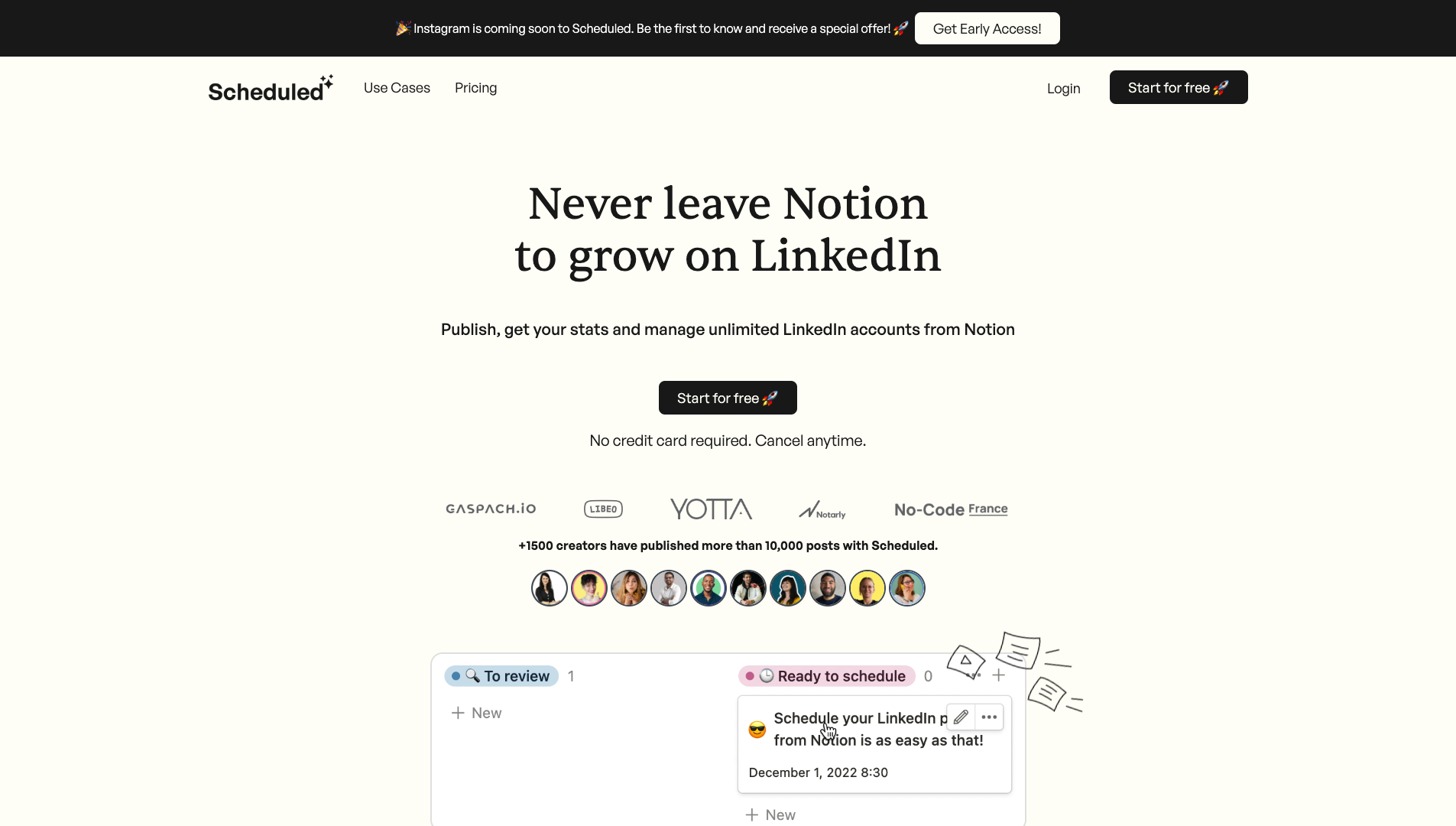 Screenshot of the Scheduled.so website