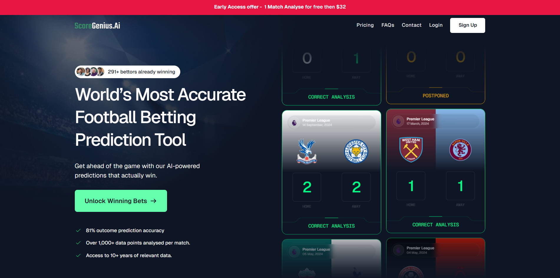 Screenshot of the ScoreGenius website