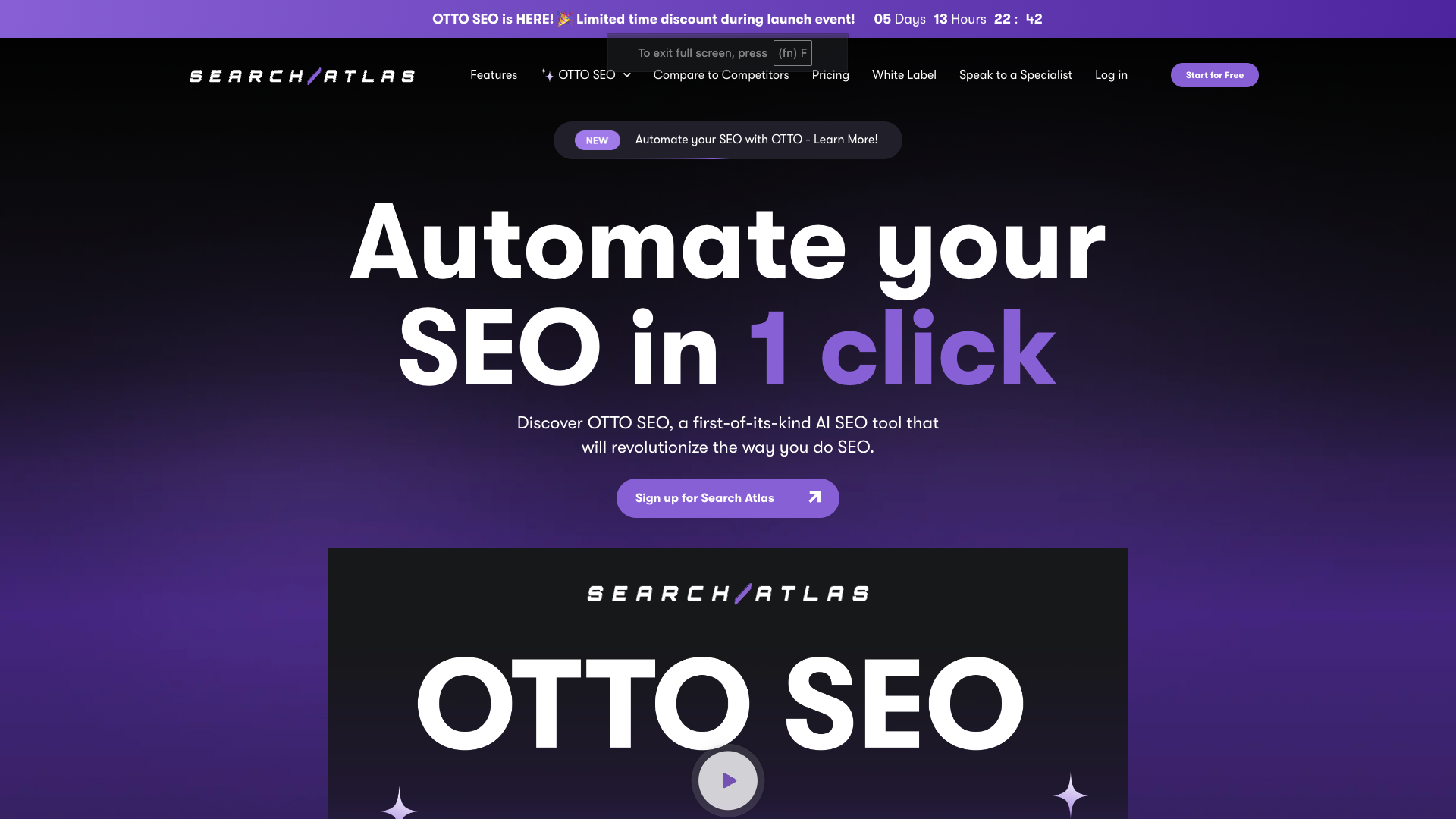 Screenshot of the Search Atlas website