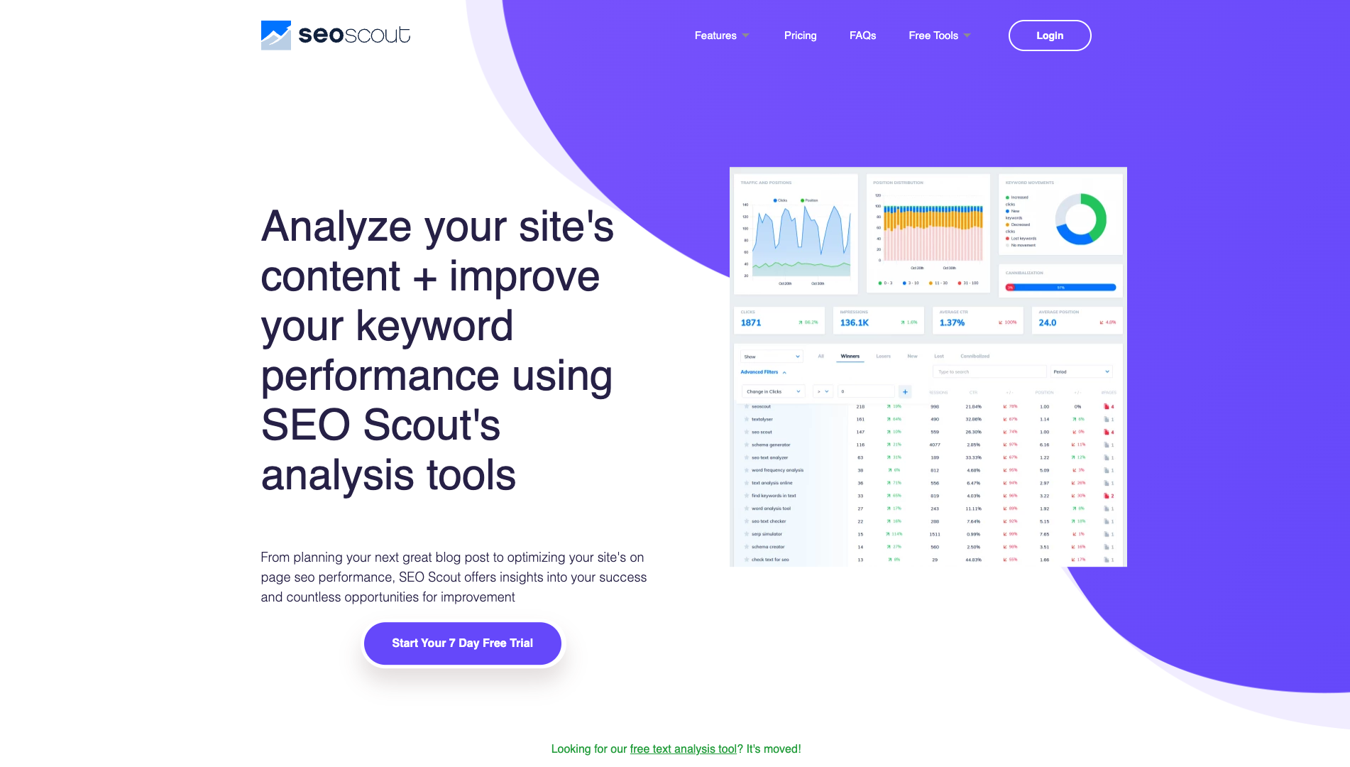 Screenshot of the SEO Scout website