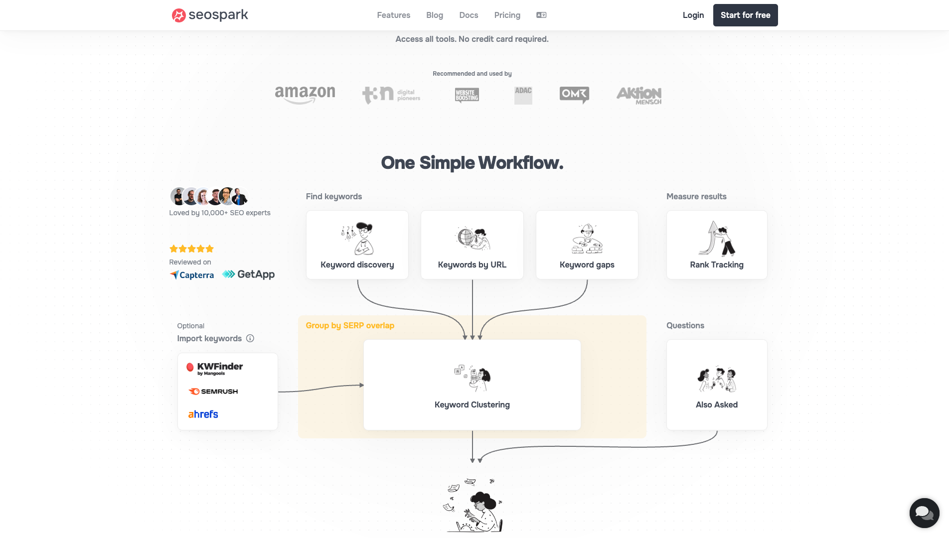 Screenshot of the Seospark website