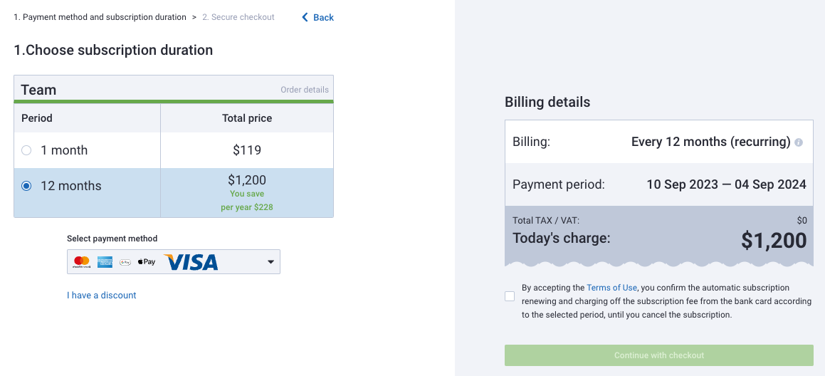 Billing Checkout
