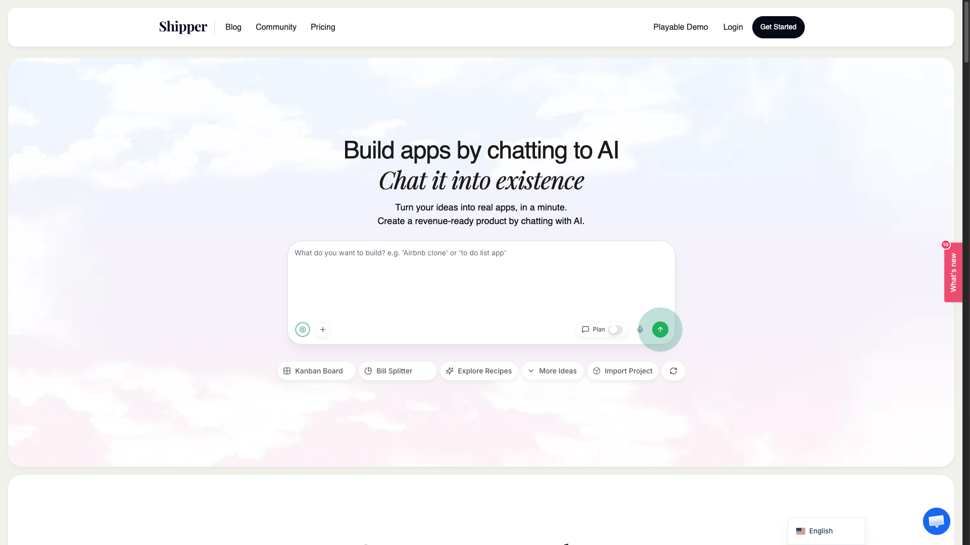 Screenshot of the Shipper.now website
