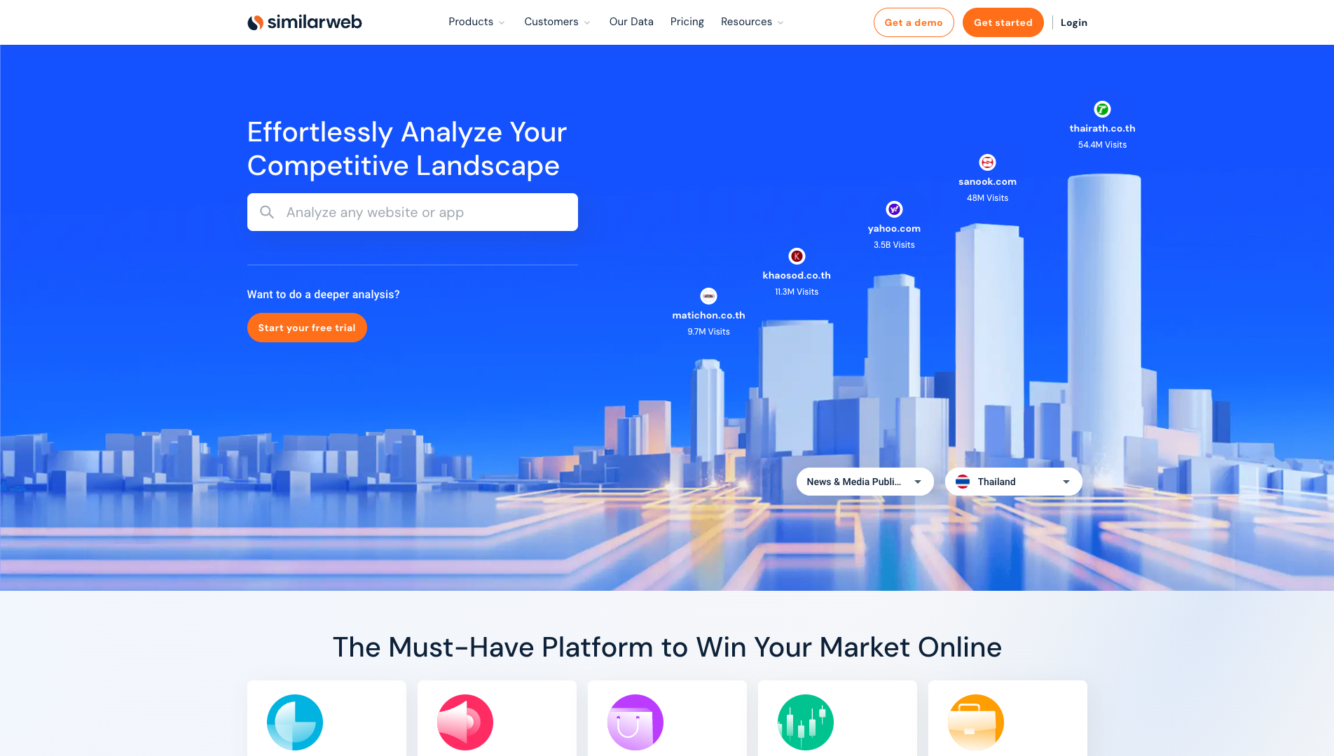Screenshot of the Similarweb website