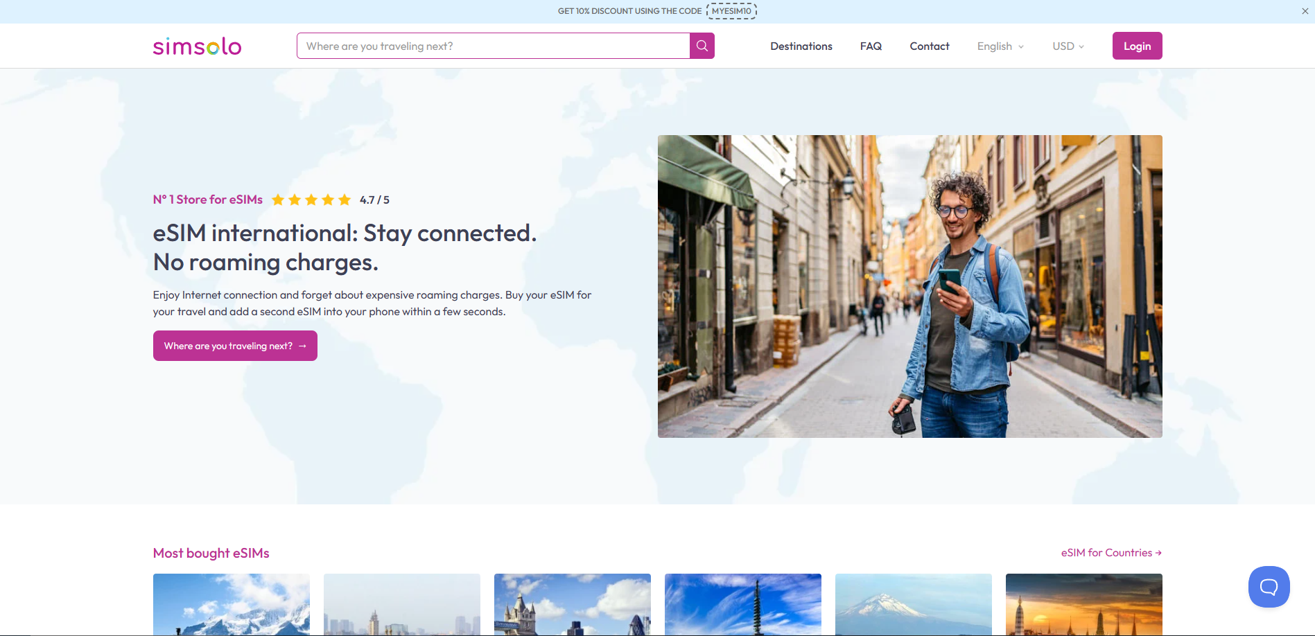 Screenshot of the SimSolo website